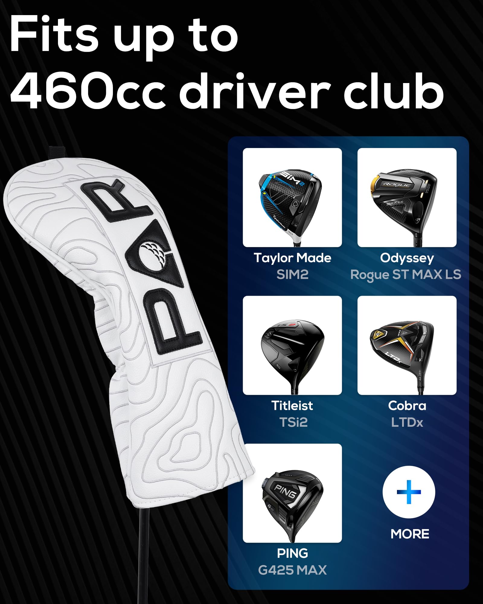 Golf Club Headcover Full Set Driver Fairway Hybrid Putter Headcover Leather Golf Club Head Covers