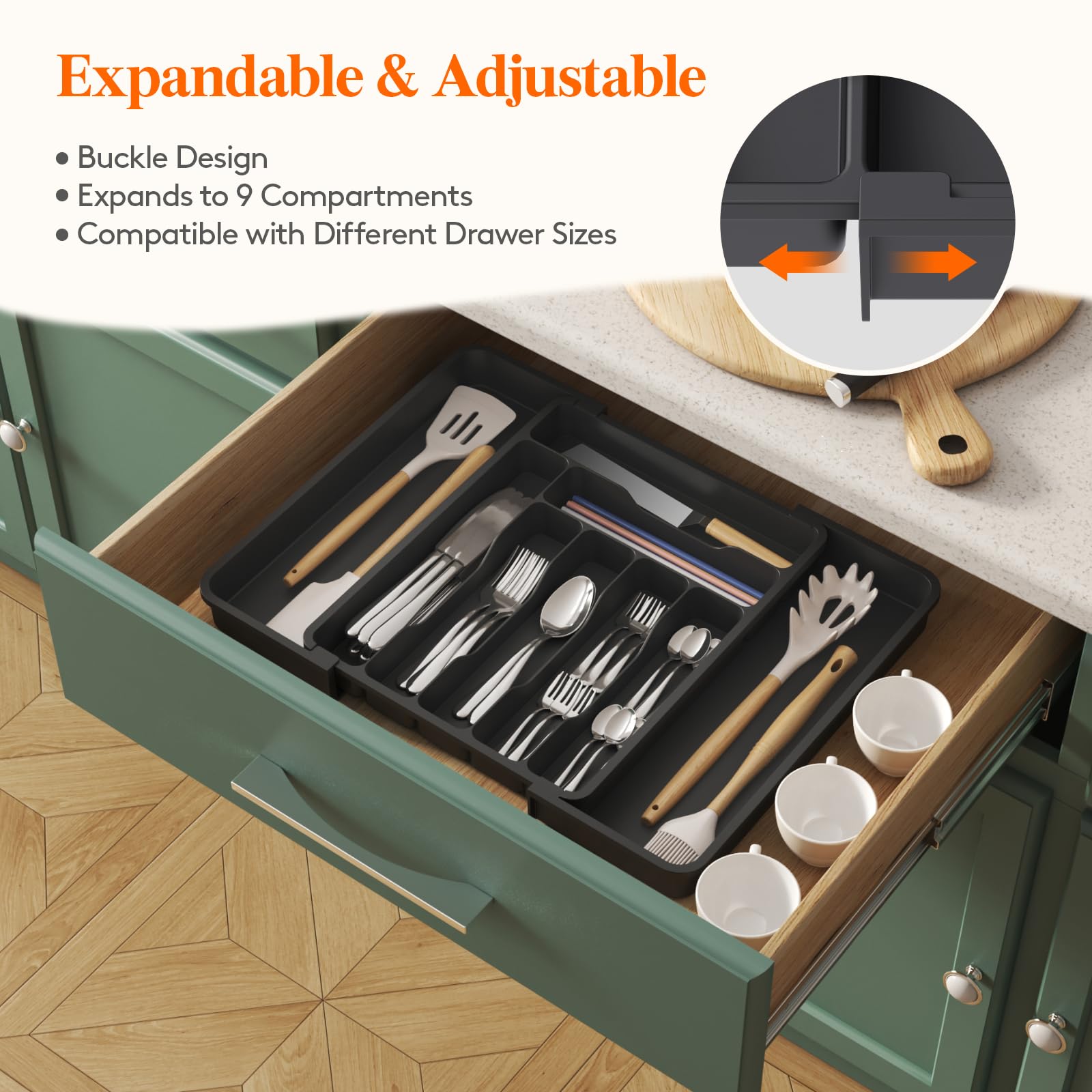 Utensil Organizer for Kitchen Drawer