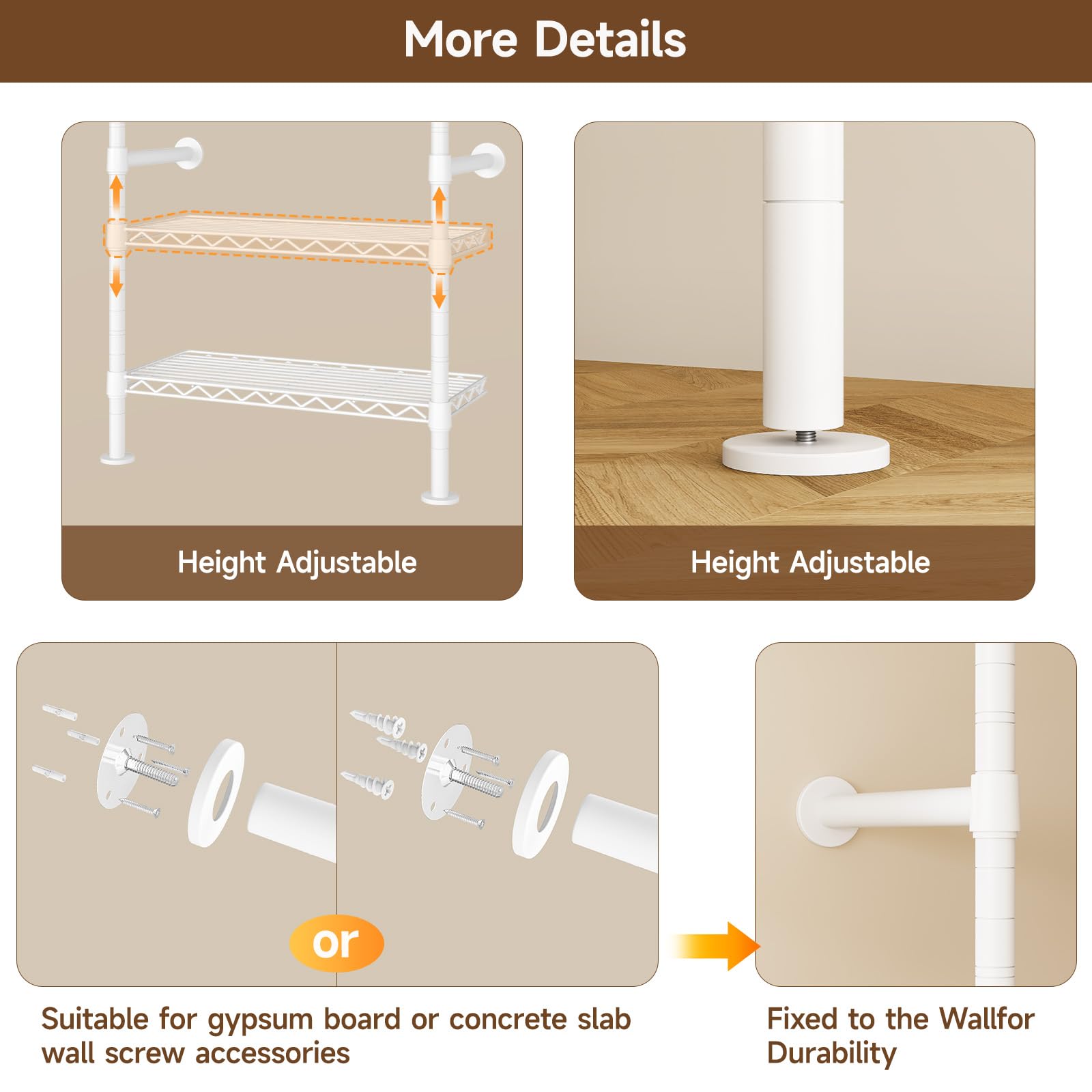 L4 Wall Mounted Heavy Duty Corner Industrial Pipe Clothing Rack