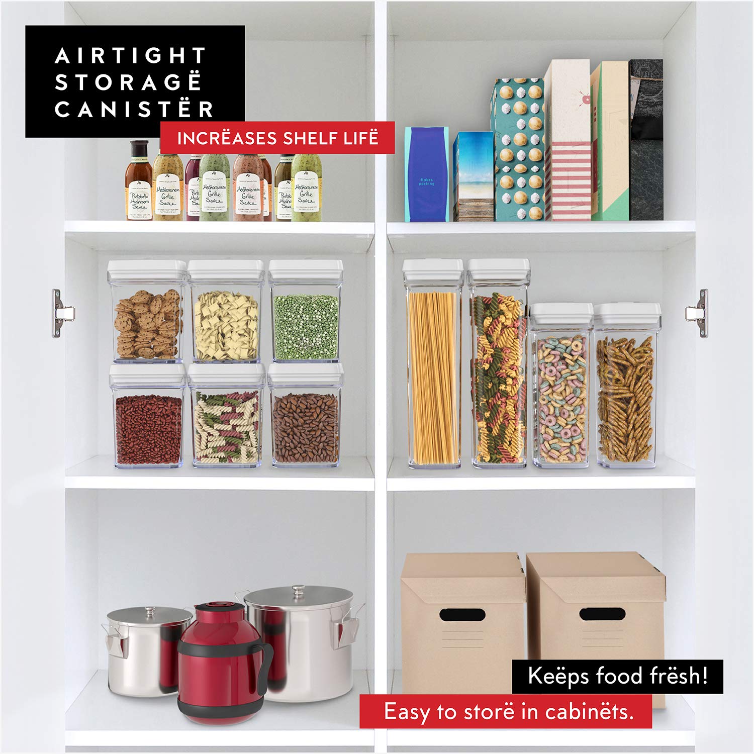Pasta Storage Containers for Pantry (2 Count)
