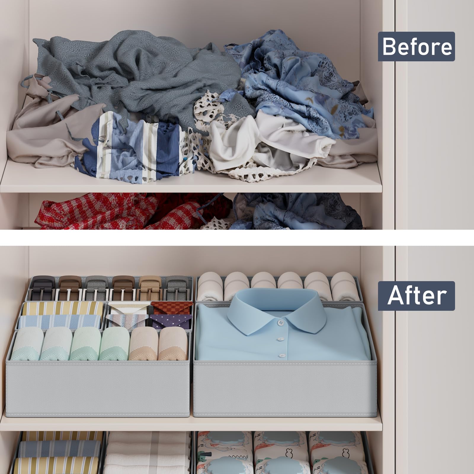 Drawer Organizer Clothes Storage (18 Count)