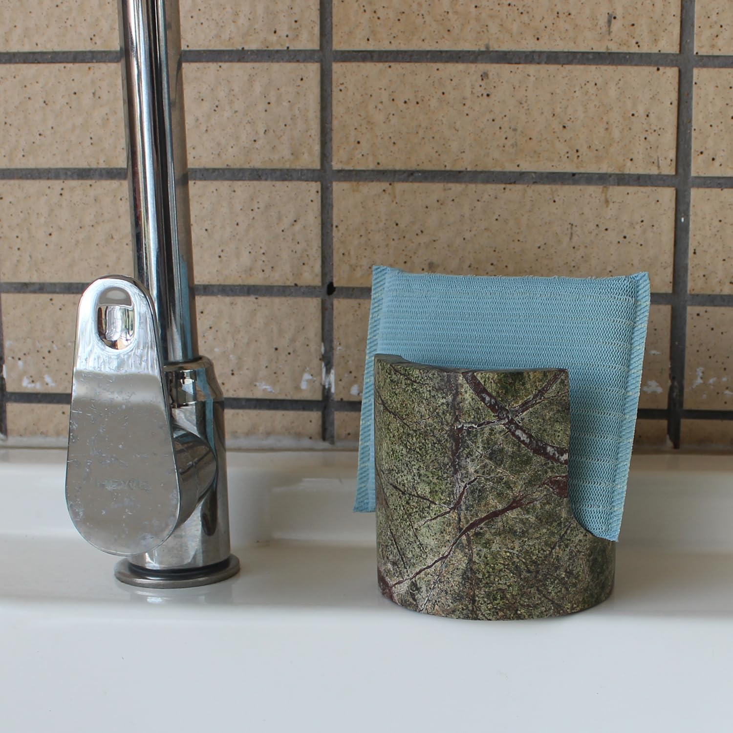 Natural Marble Travertine Sponge Holder for Kitchen Counter