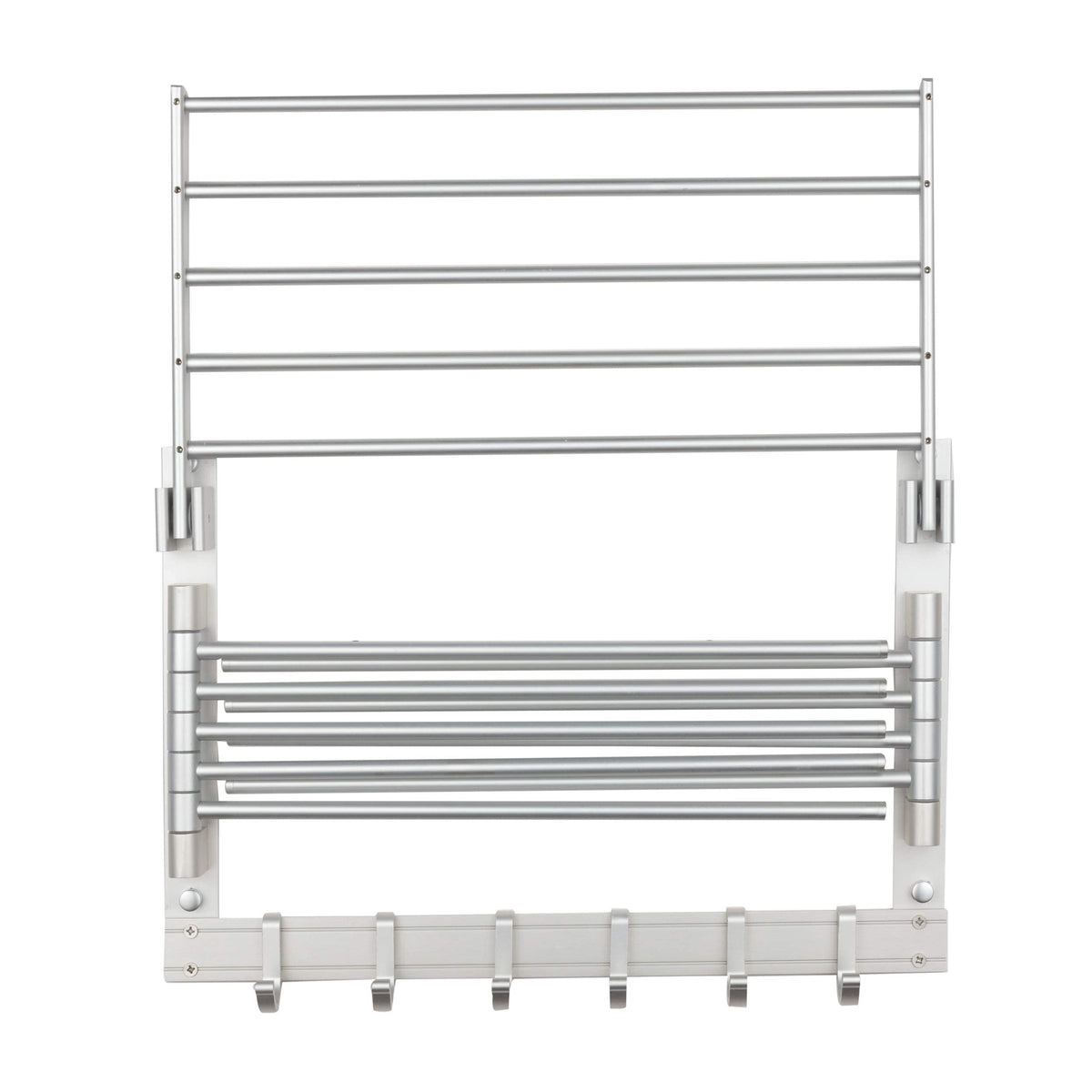 BGT Wash Clothes Drying Rack Wall Mount Laundry Room Organizer with Hooks & Swing Arms