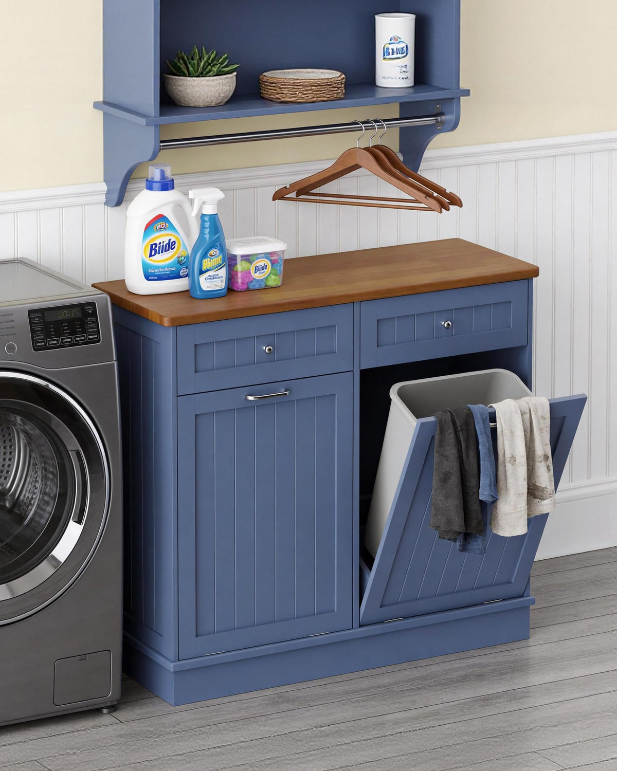 2 x 10 Gallon Tilt Out Trash Cabinet with 2 Big Storage Drawer