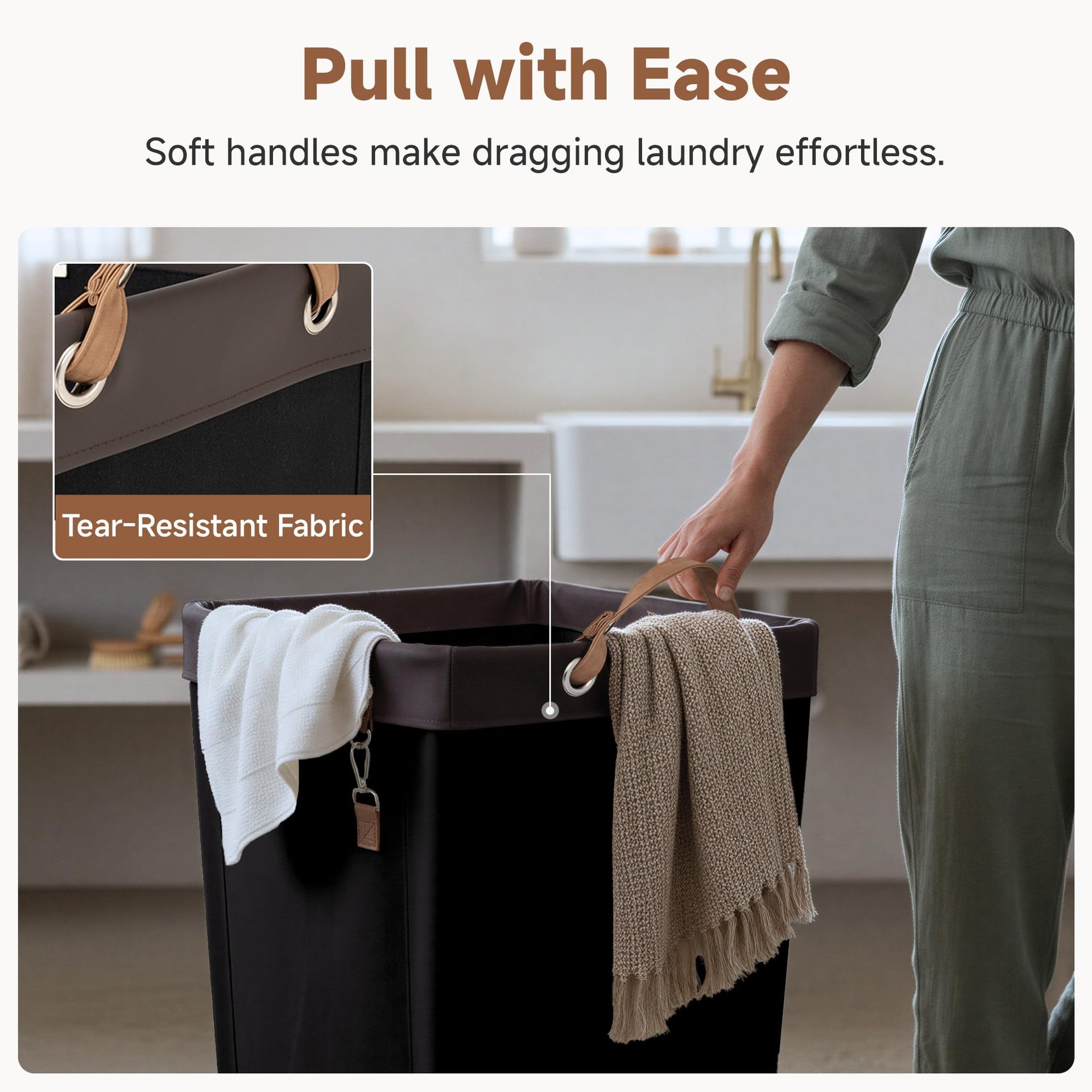 160L Laundry Basket with Wheels