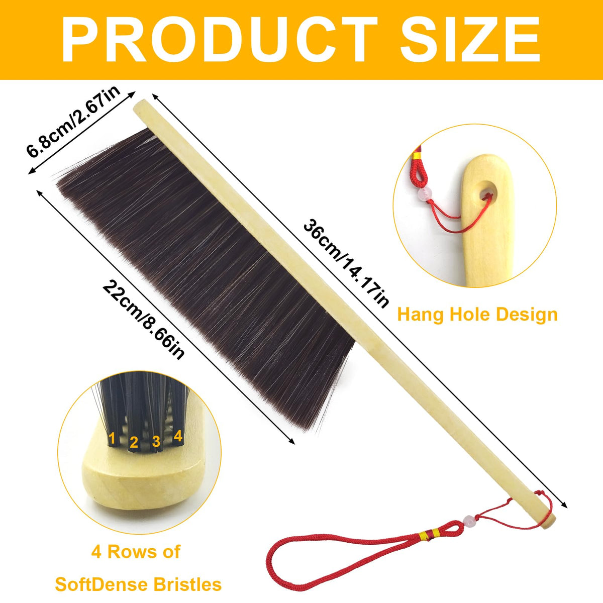2 Piece Wooden Hand Broom (2 Count)