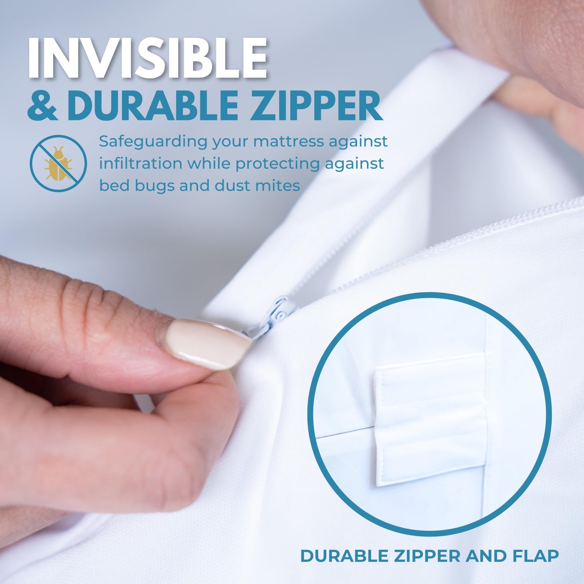 Rest Line 100% Cotton Waterproof Zippered Mattress Encasement