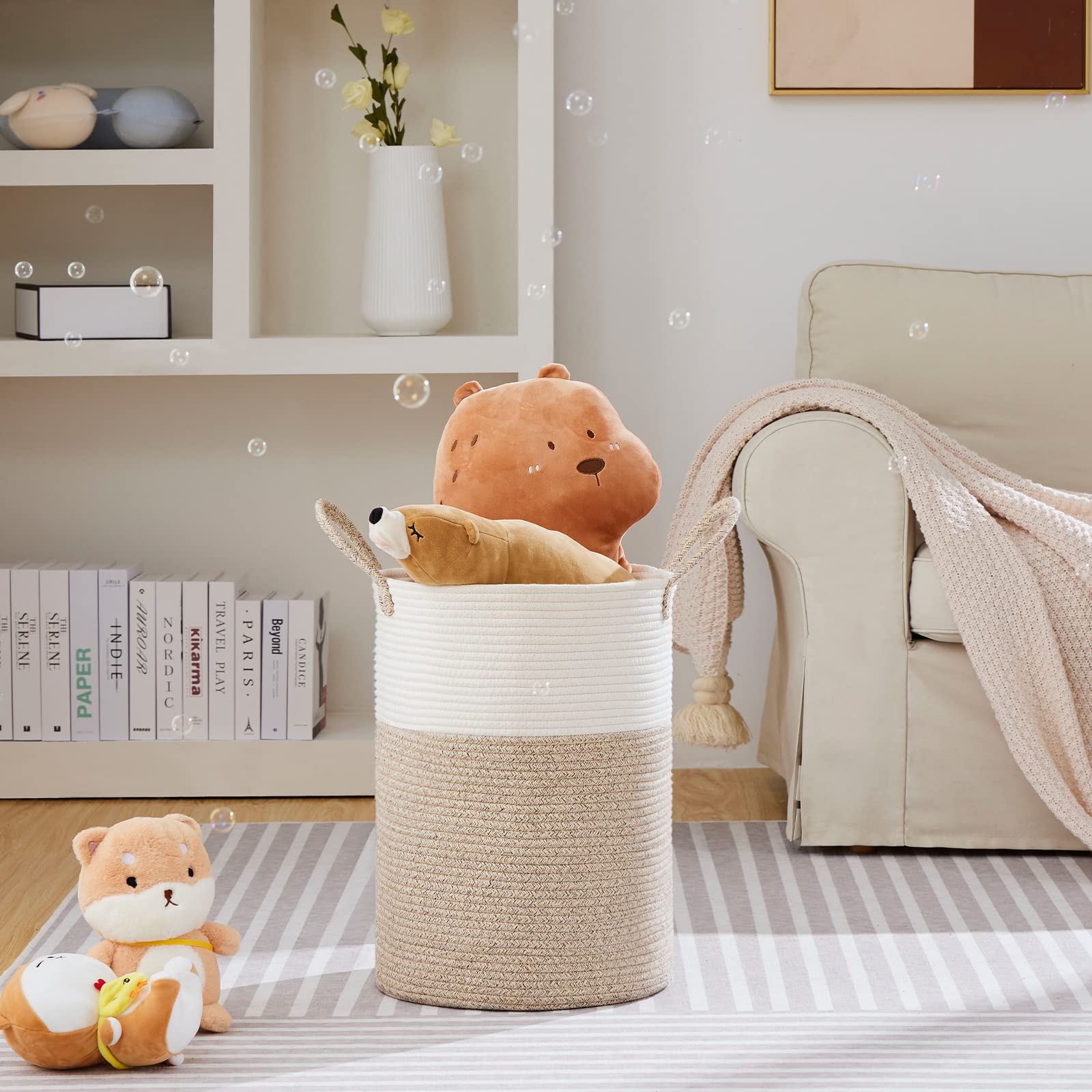 58L Tall Woven Laundry Basket Hamper
