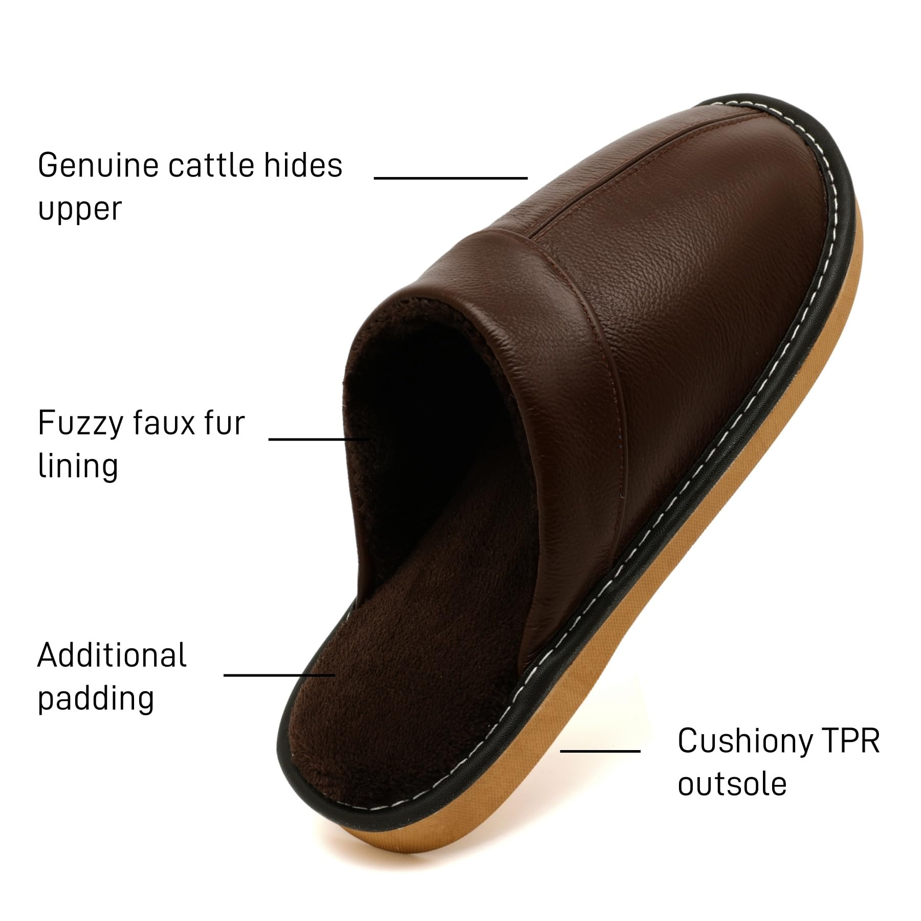 Genuine Leather Slippers for Women Men