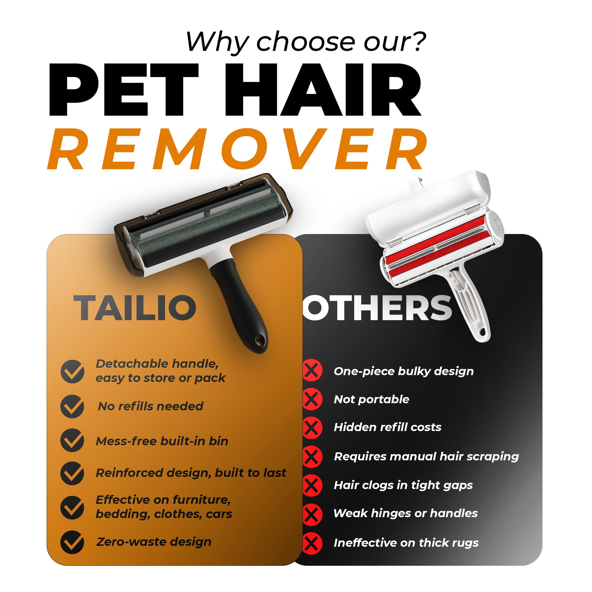 Pet Hair Remover and Reusable Lint Roller