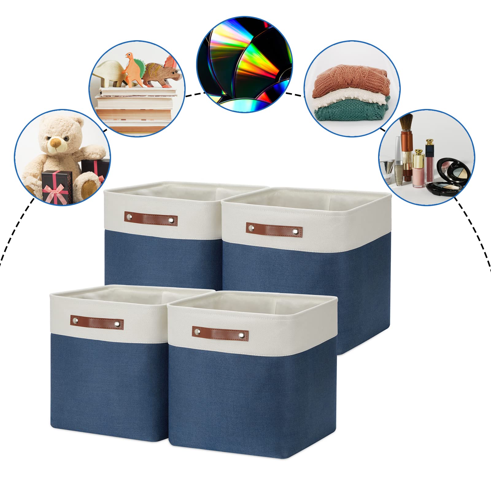 Storage Baskets for Shelves Closet Storage (4 Count)
