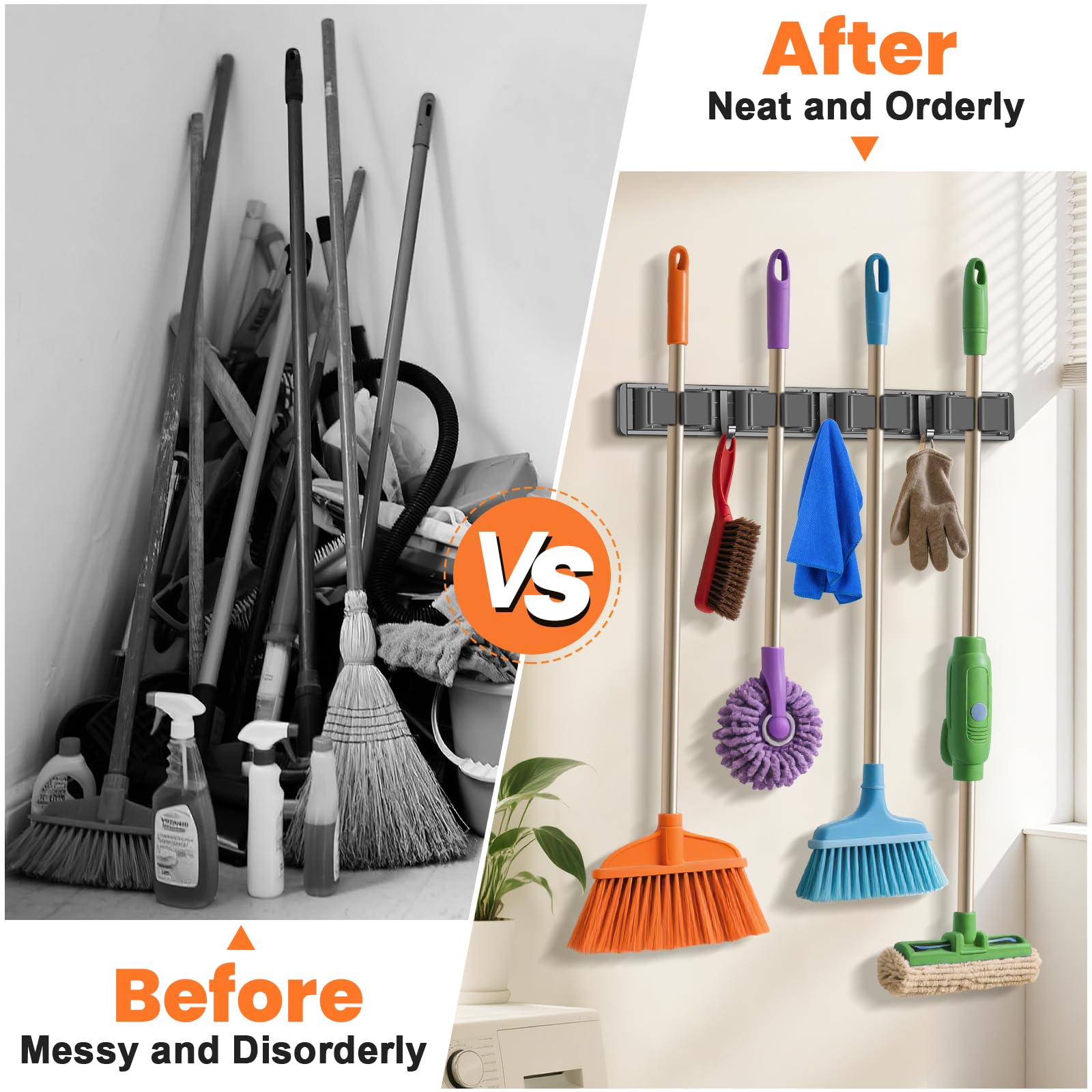 Broom Holder Wall Mount