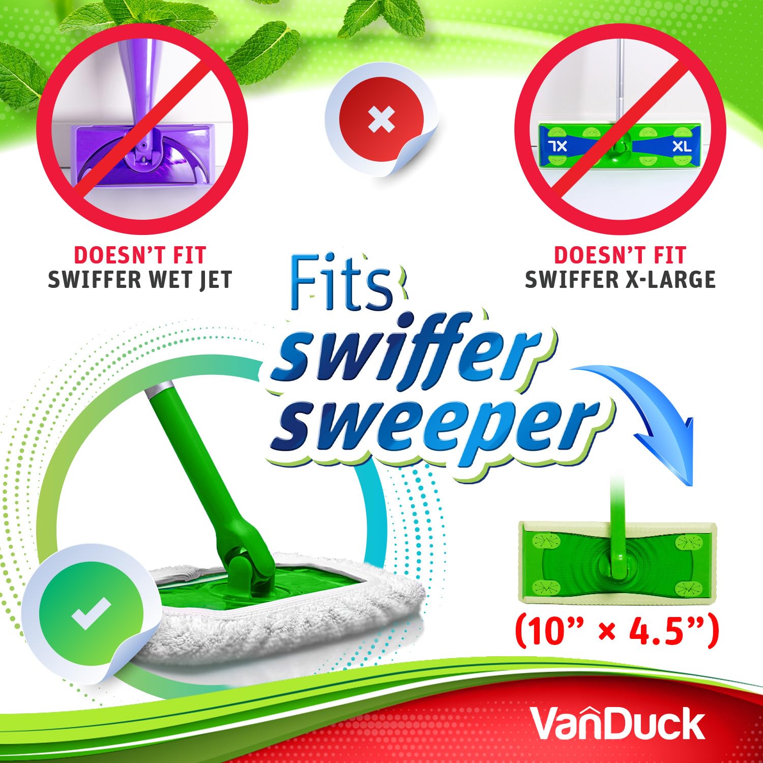 Reusable 100% Cotton Mop Pads for Swiffer Sweeper (4 Count)