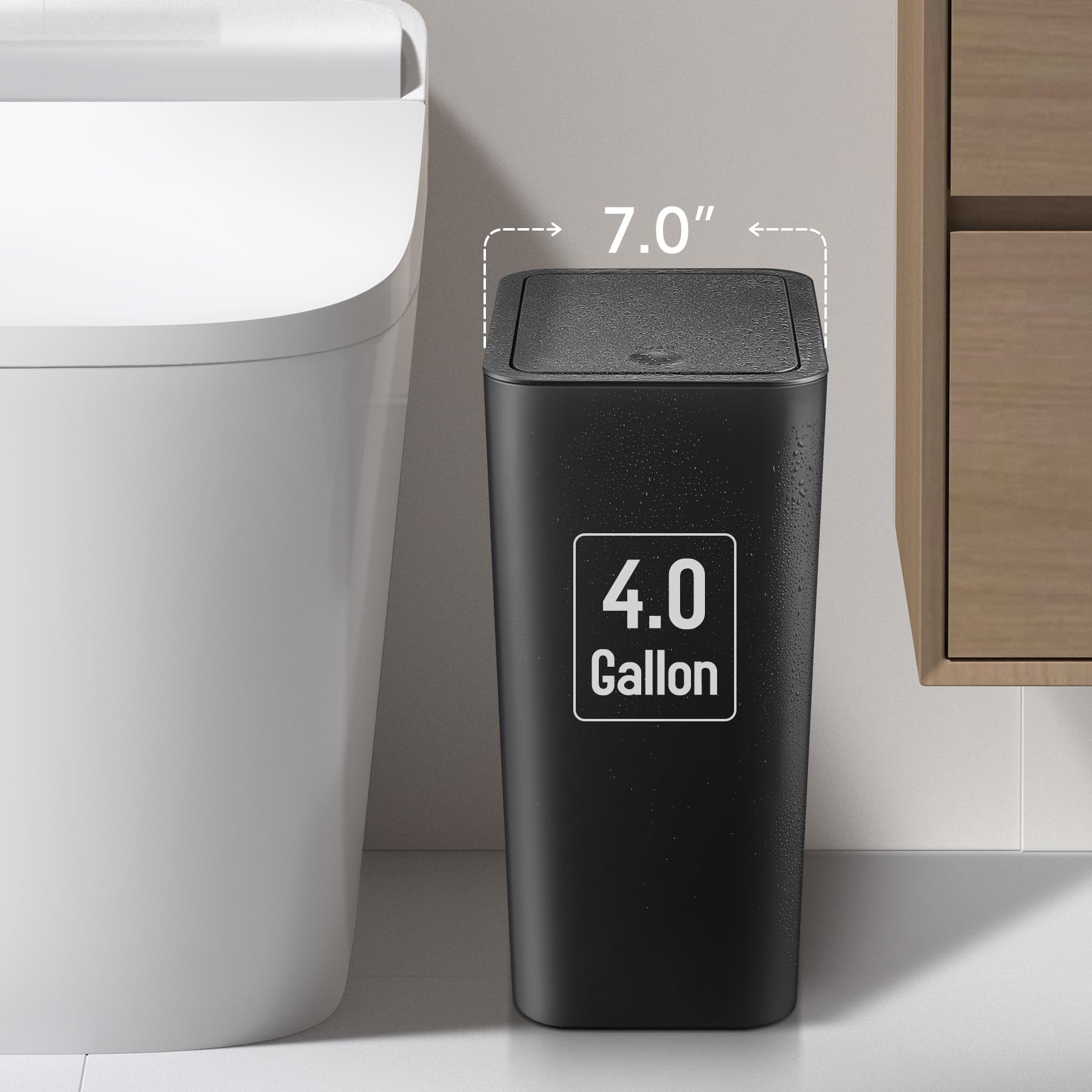Bathroom Trash Can with Lid (2 Count)