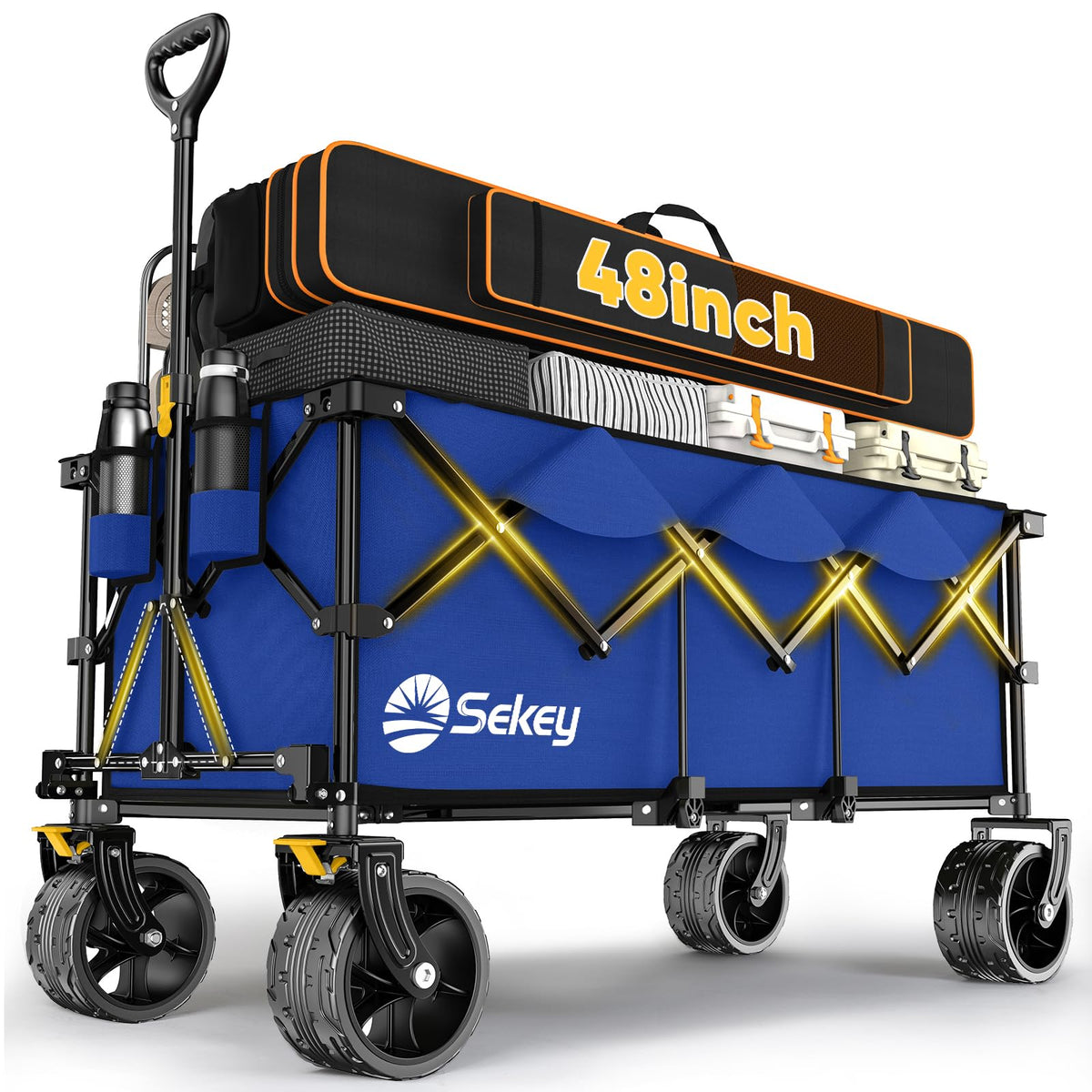 Extended Collapsible Foldable Wagon with 660lbs Weight Capacity