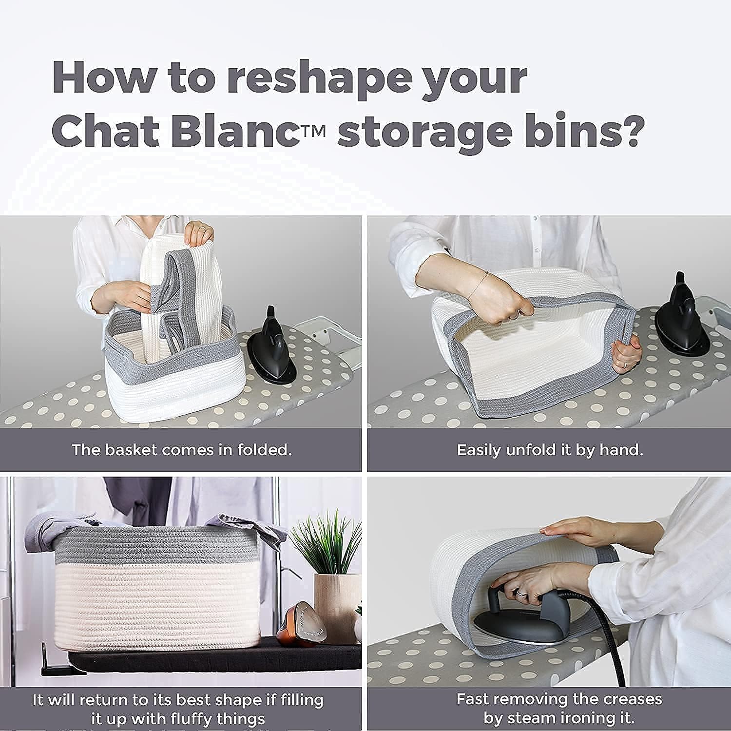 Cotton Rope Baskets for Organizing (3 Count)