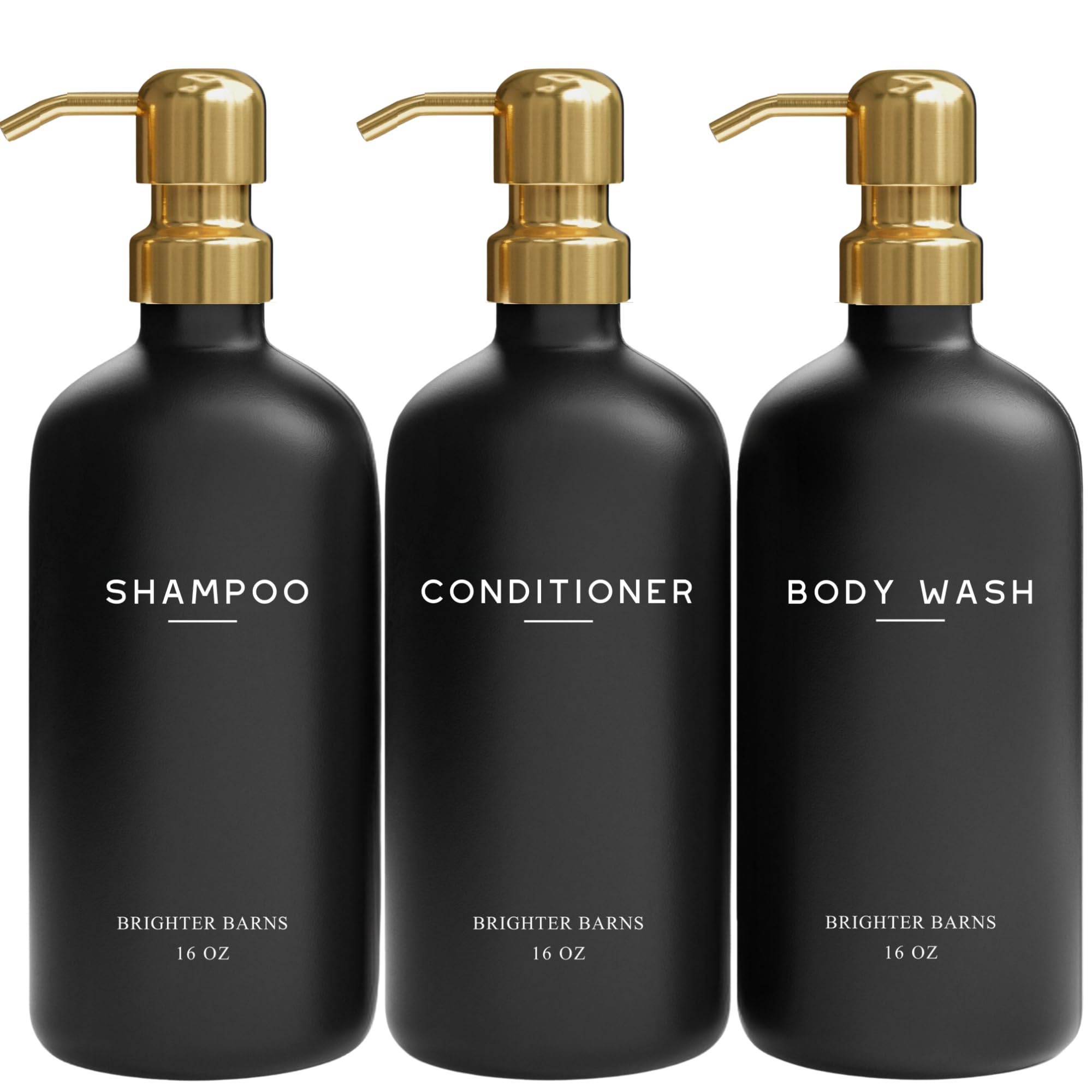 Luxury Shampoo and Conditioner Dispenser Set by Brighter Barns