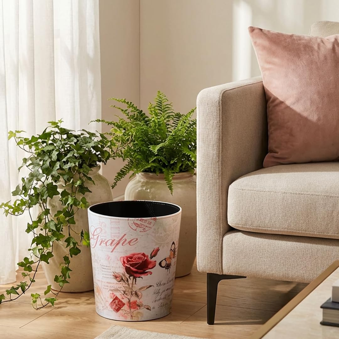 PU Leather Small Trash Can Wastebasket