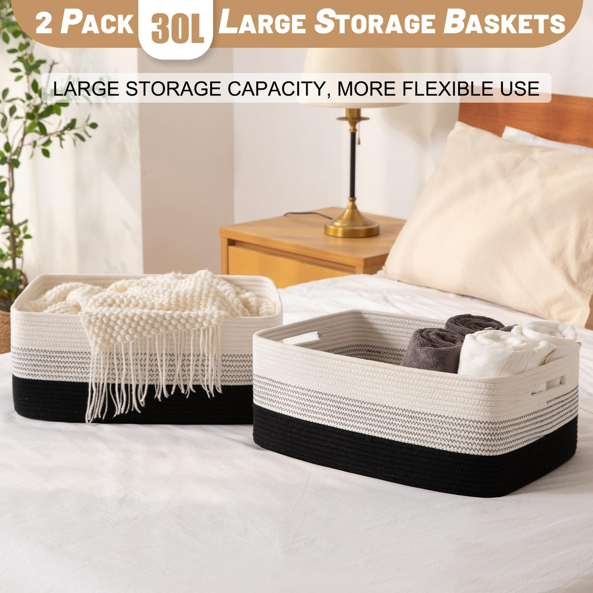Large Storage Basket for Organizing (2 Count)