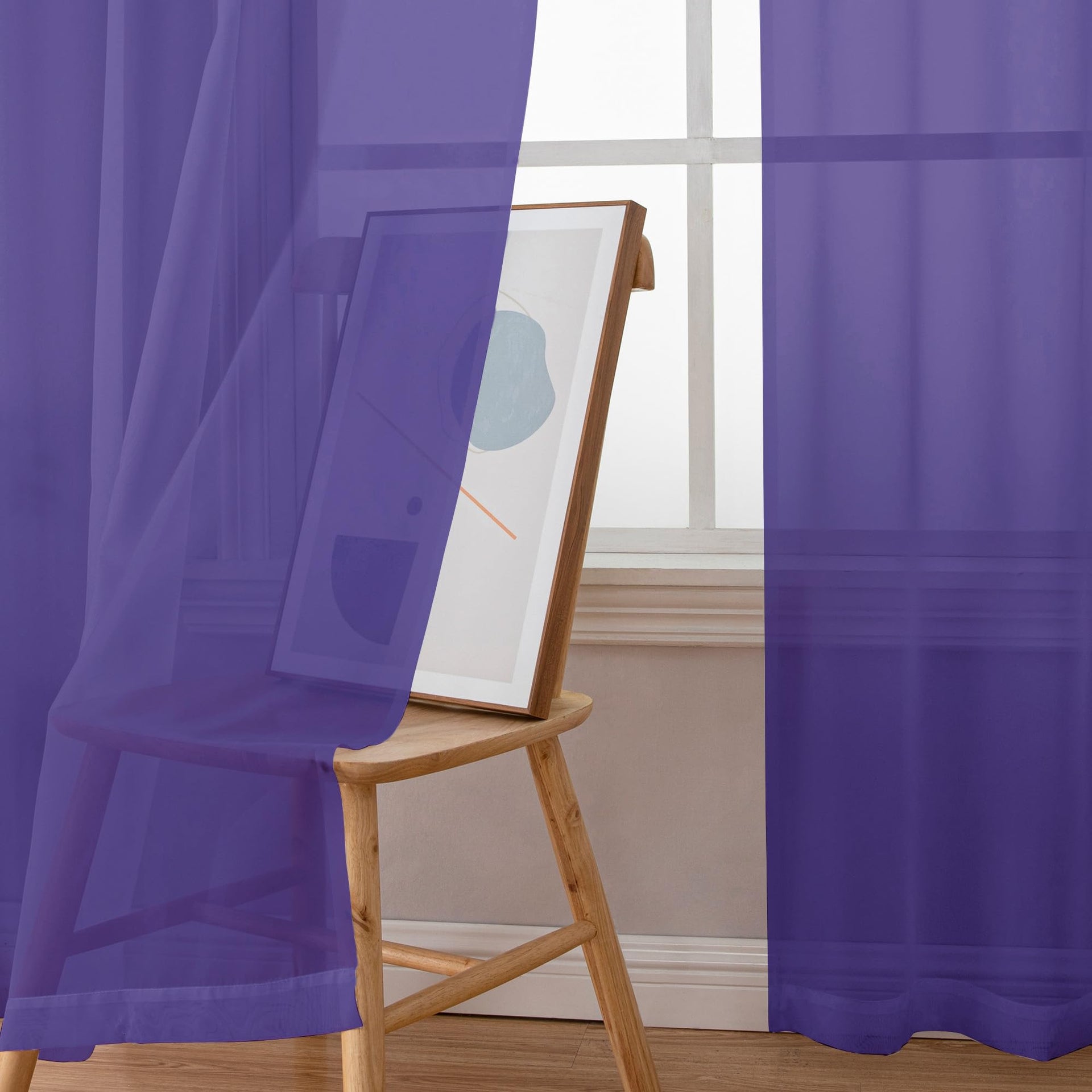 Purple Sheer Curtains 96 inches Long 2 Panels (2 Count)