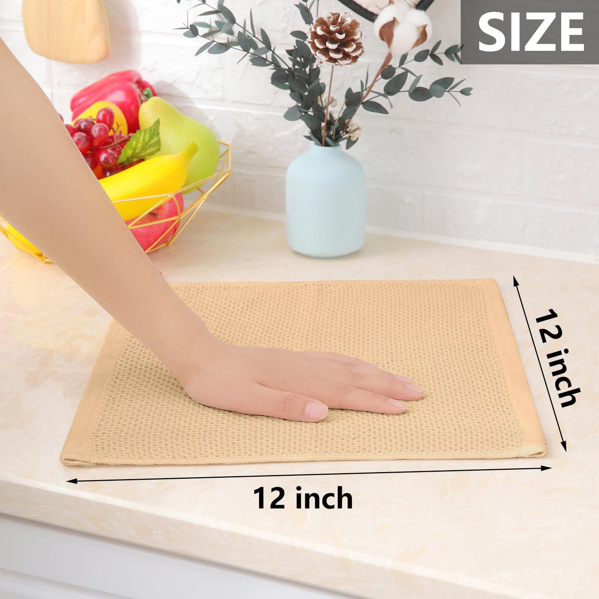 100% Cotton Waffle Weave Kitchen Dish Cloths 6 (6 Count)