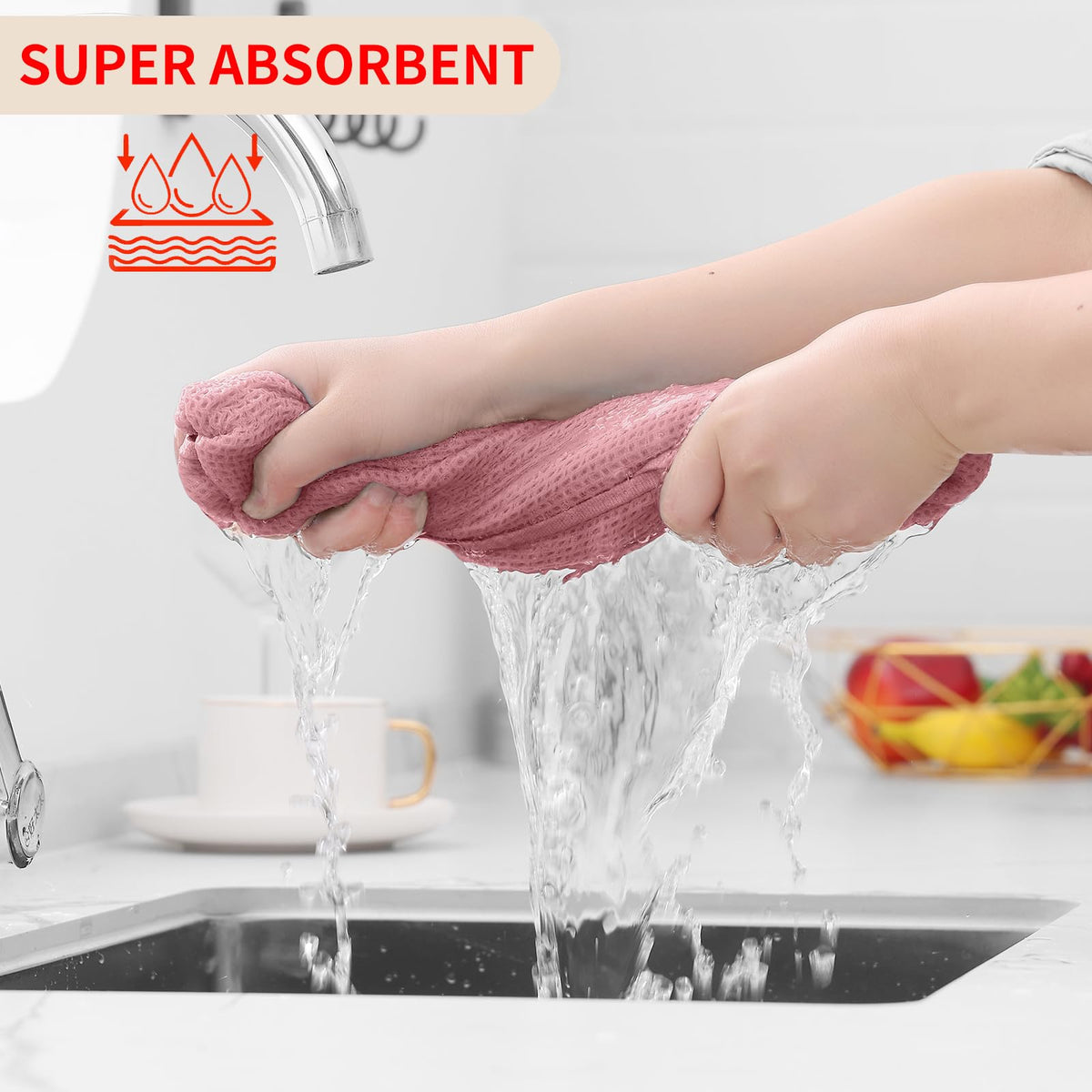 100% Cotton Waffle Weave Kitchen Dish Cloths 8 (8 Count)