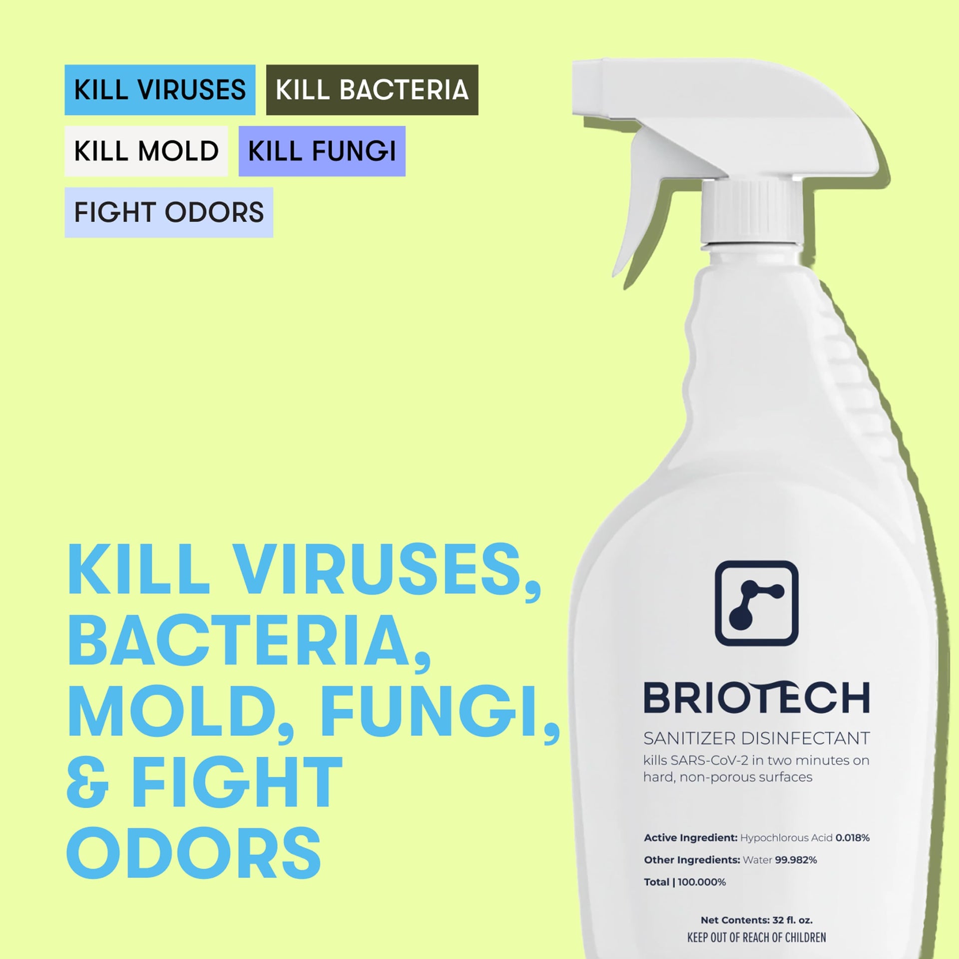 Sanitizer Disinfectant Hypochlorous Spray (32 Fl Oz)