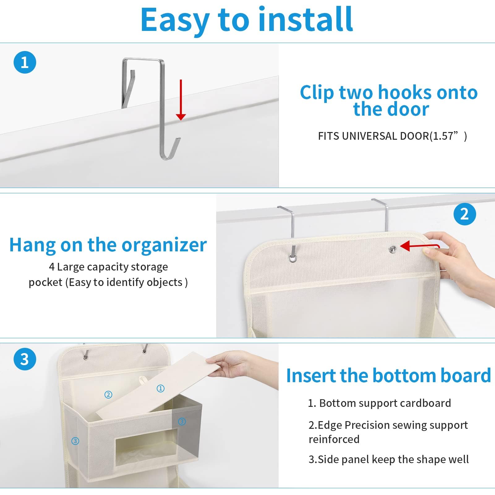 5 Shelf Over The Door Hanging Organizer with 2 Metal Hooks (2 Count)