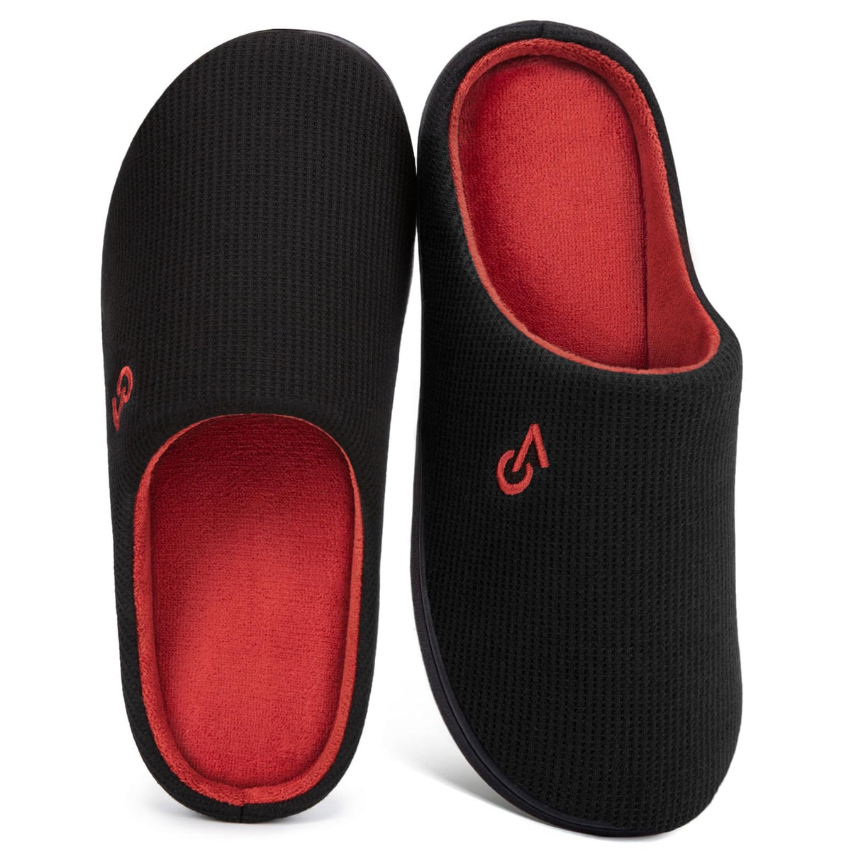 Men's Two Tone Cozy House Slippers Red