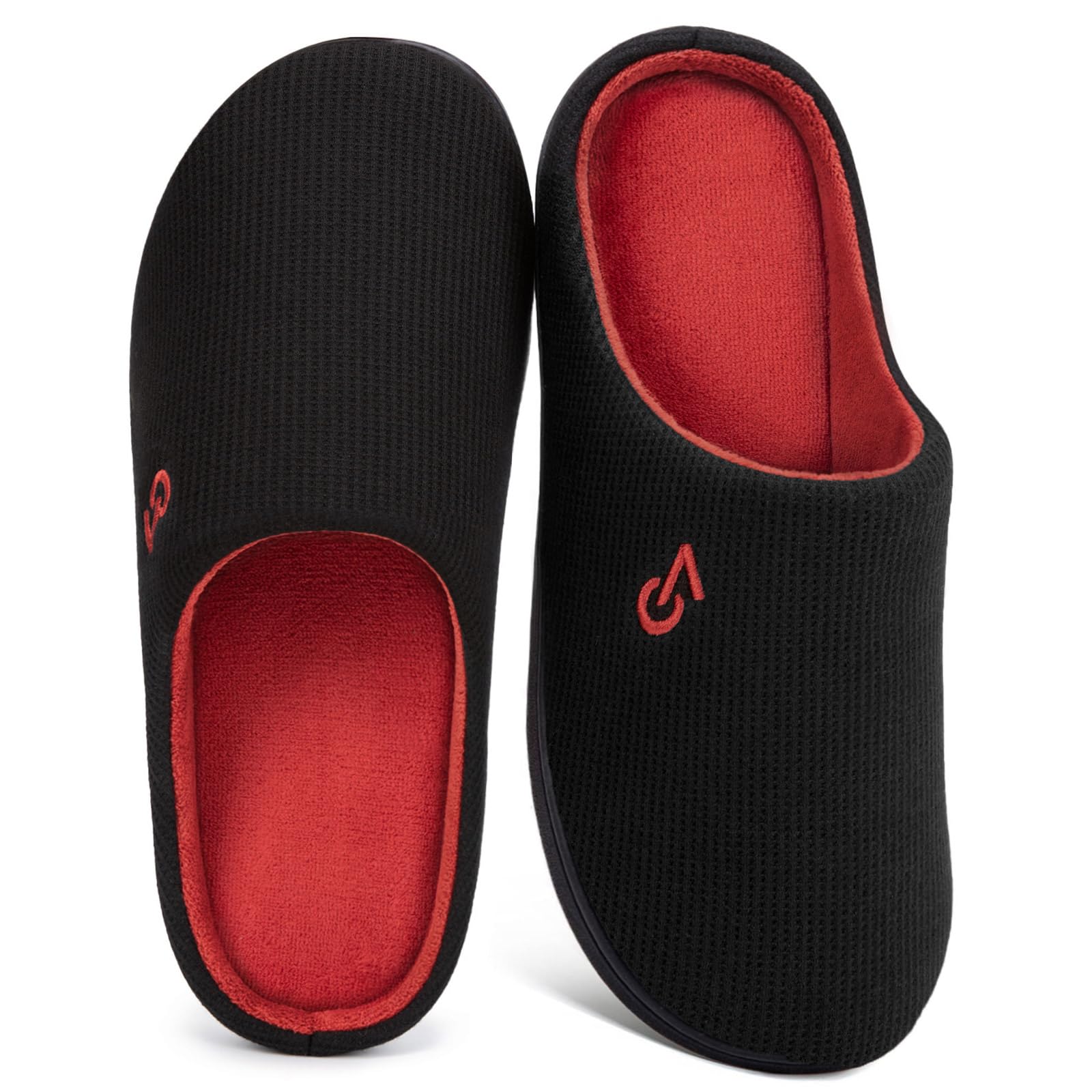 Men's Two Tone Cozy House Slippers Red