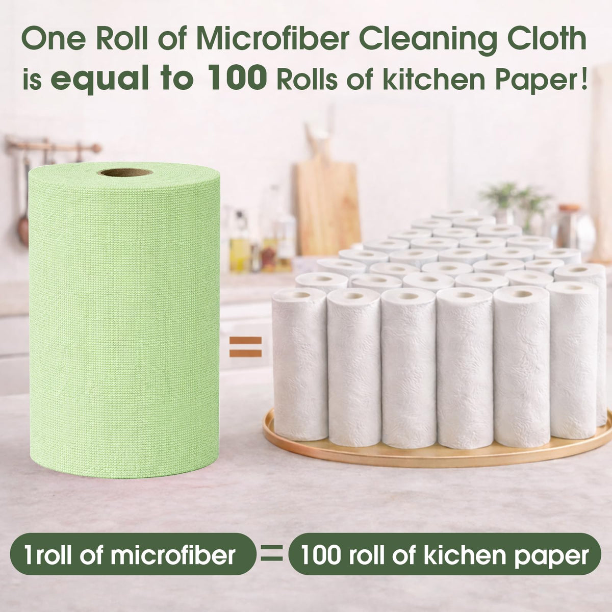 Microfiber Cleaning Cloth Roll (100 Count)