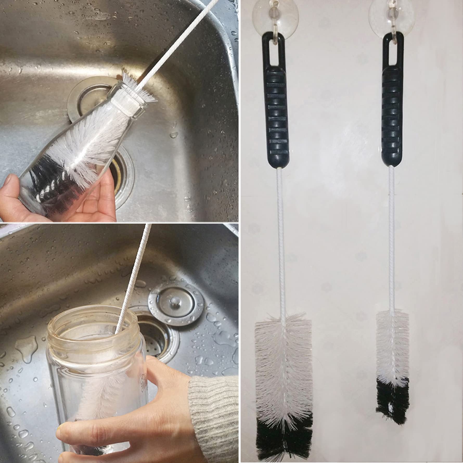 Bottle Brushes Thin Long Handle X 4 (4 Count) - ModHome Supplies