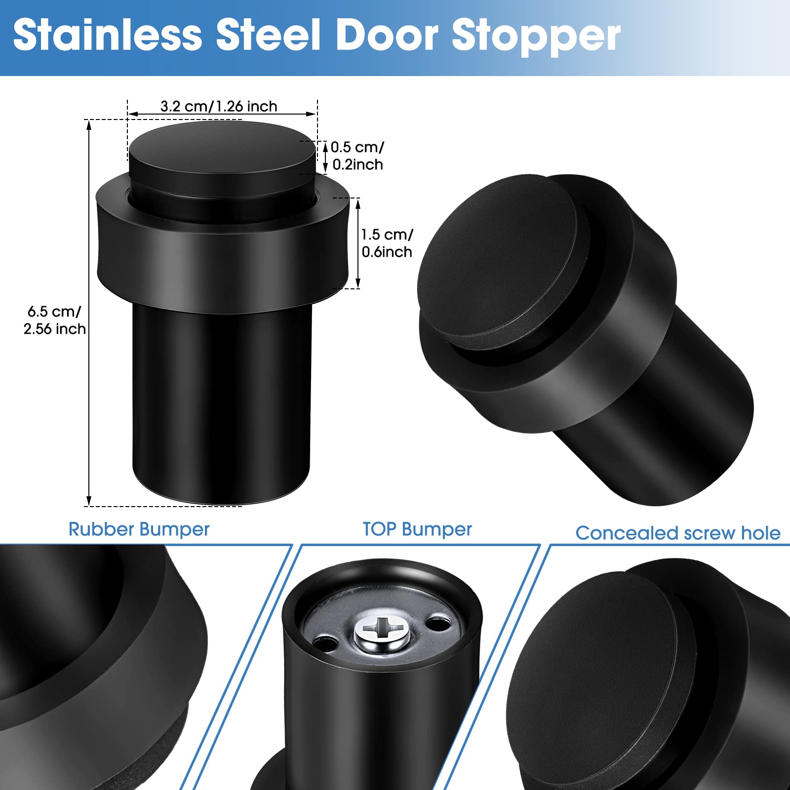 30 Pcs Floor Mounted Door Stopper Stainless Steel (30 Count)