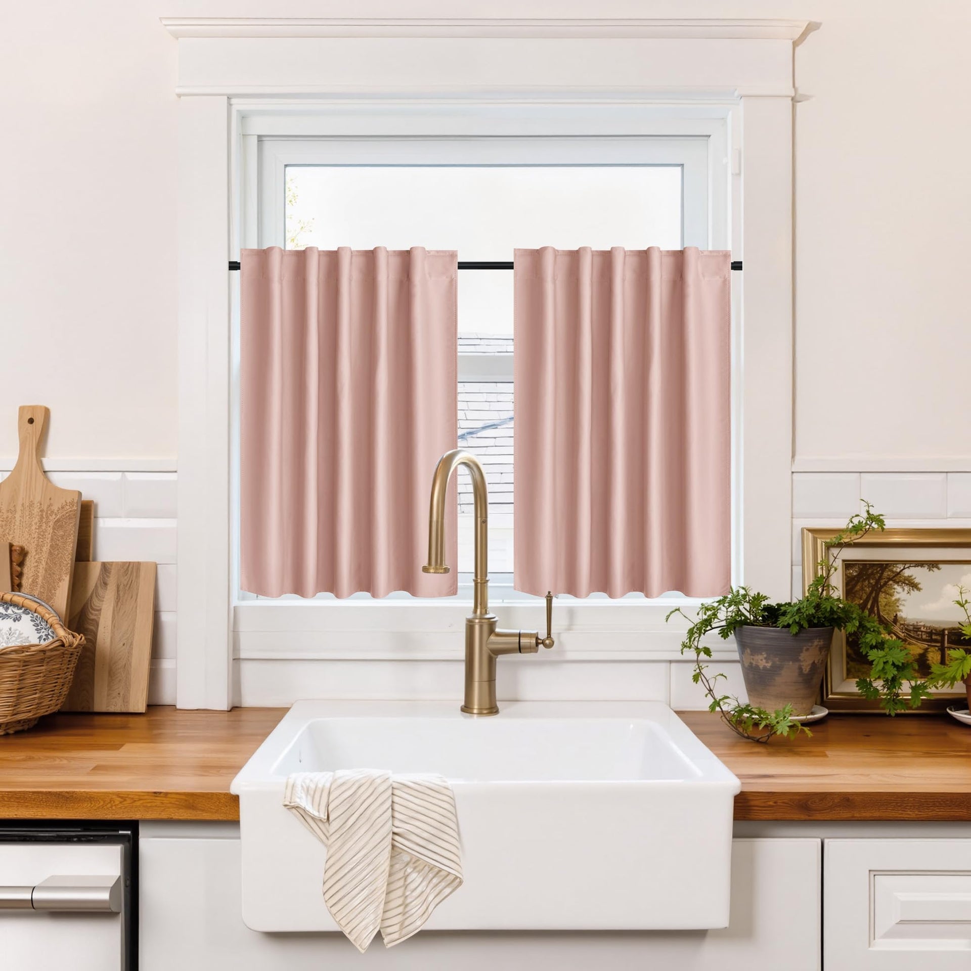 100% Blackout Basement Curtains 30 inches Long (2 Count)