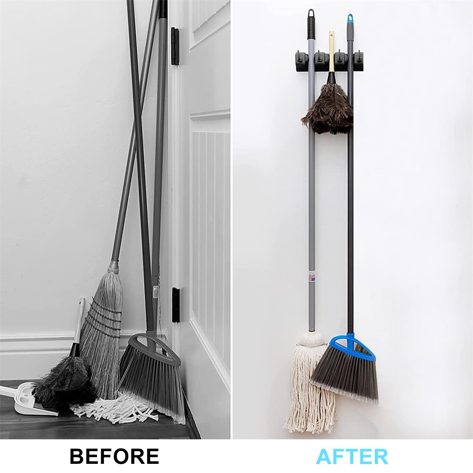 Broom and Mop Holder Wall Mount