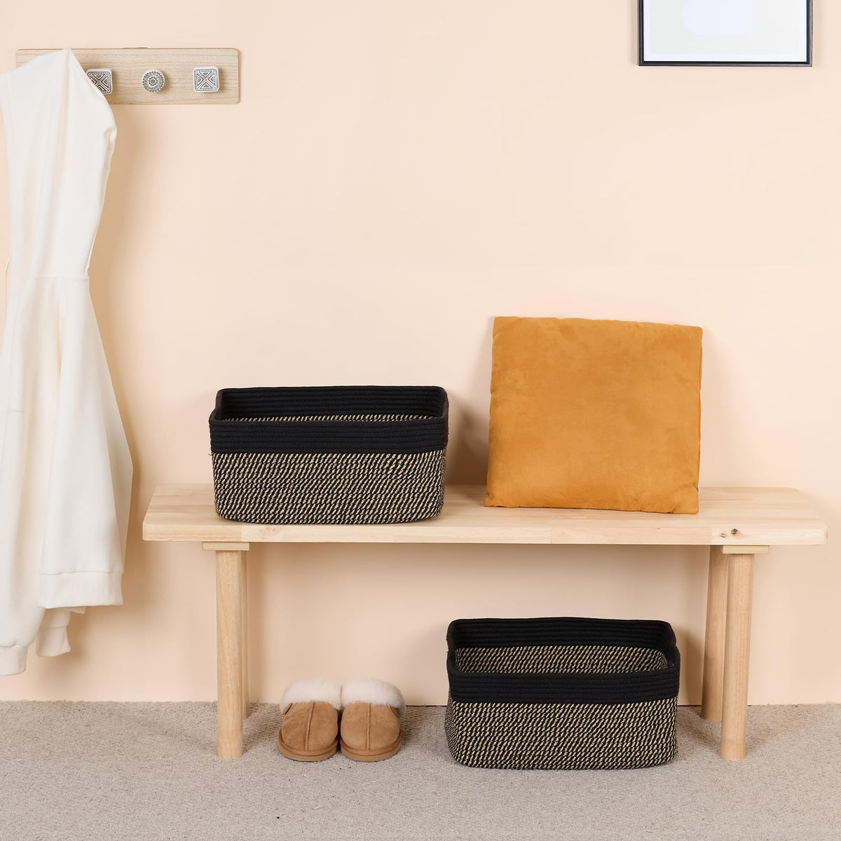 Large Storage Baskets for Shelves (3 Count)