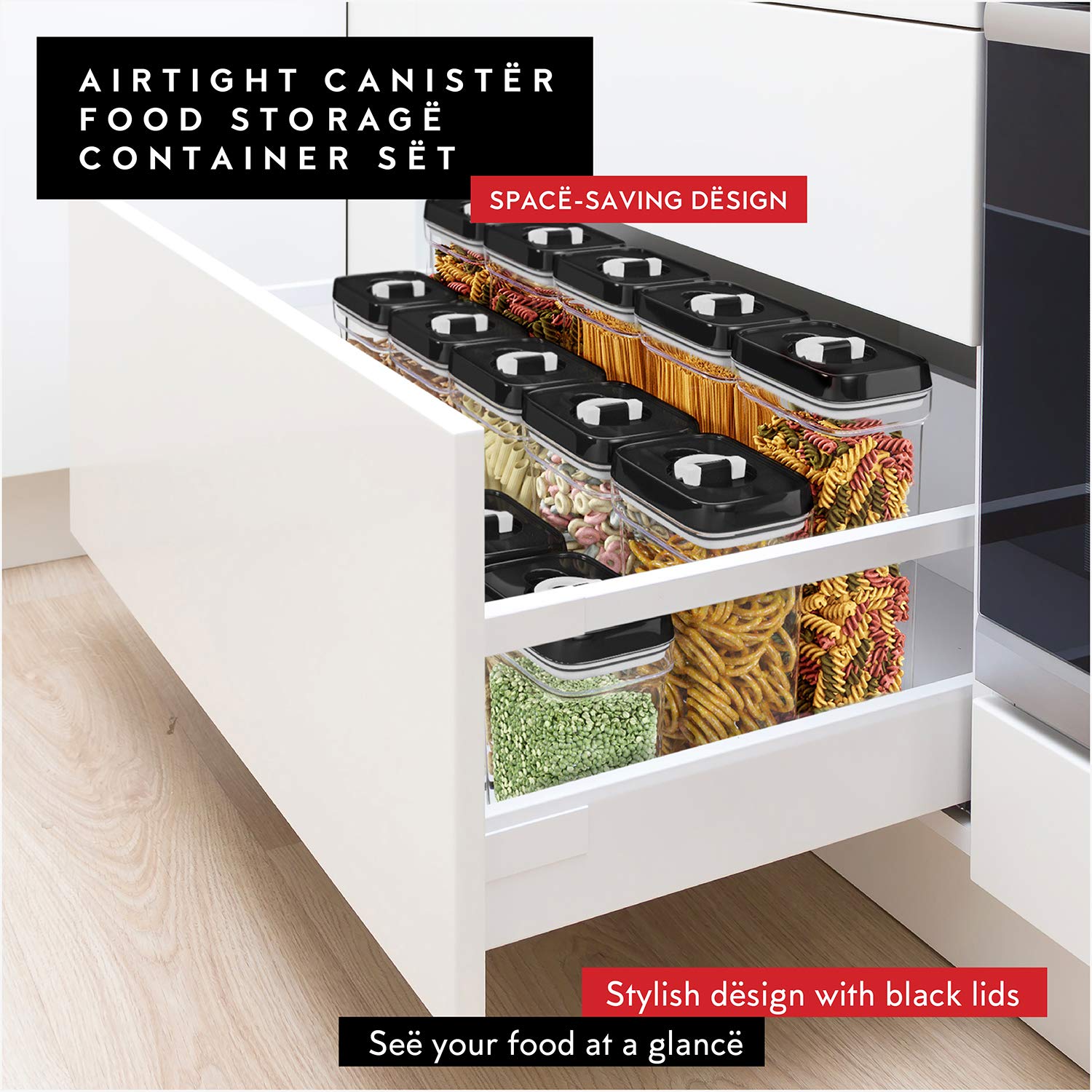 Airtight Food Storage Containers with Lids (6 Count)