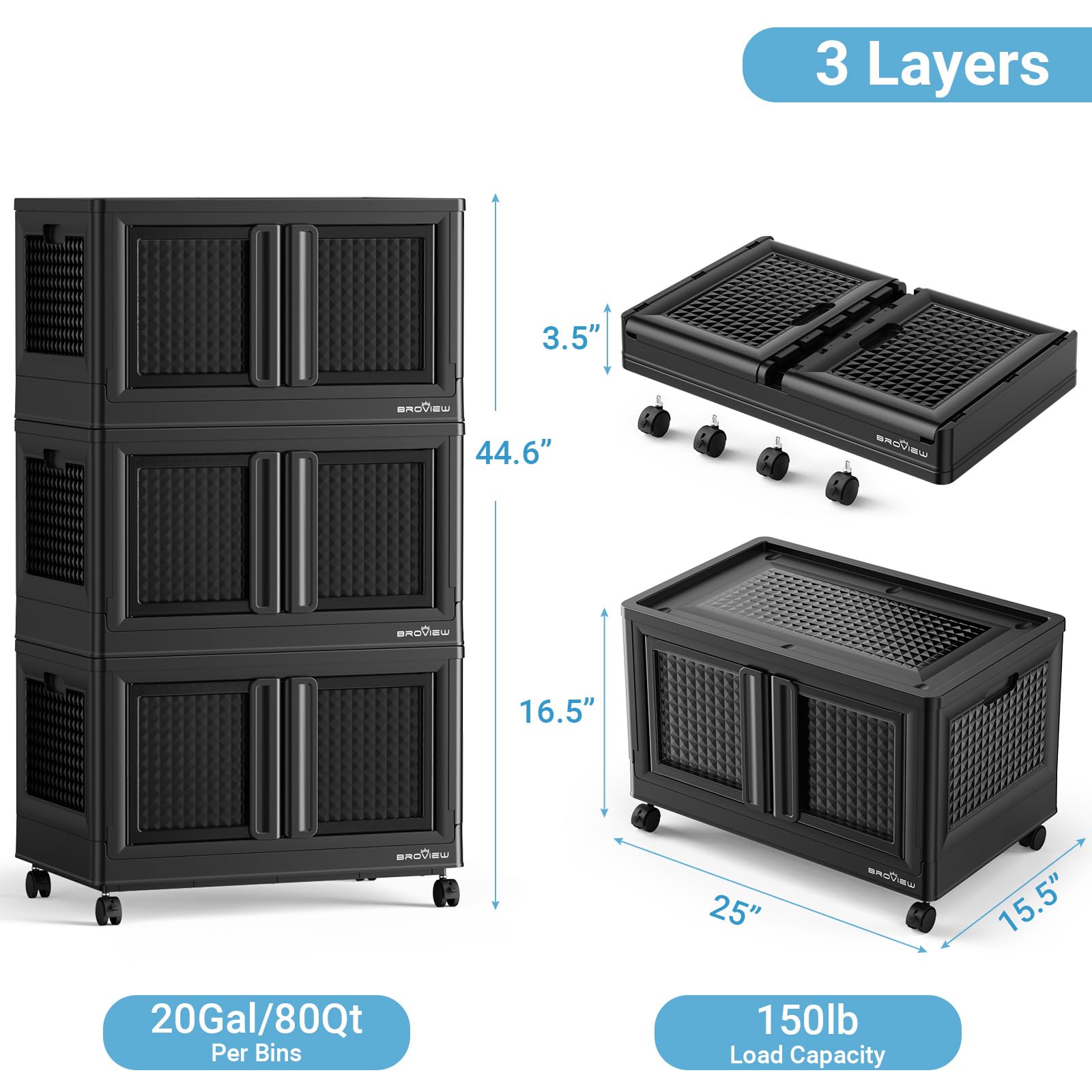 600Qt Stackable Storage Bins with Lids (6 Count)
