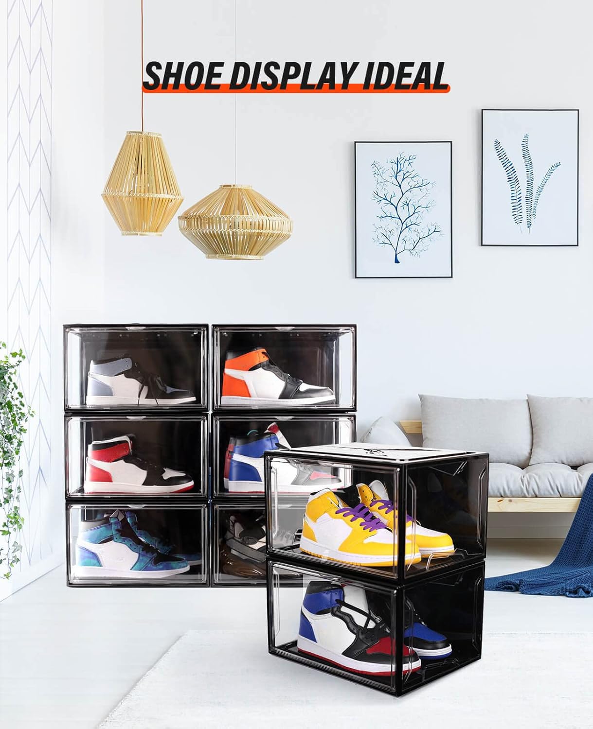 Clear Shoe Boxes Stackable (3 Count)