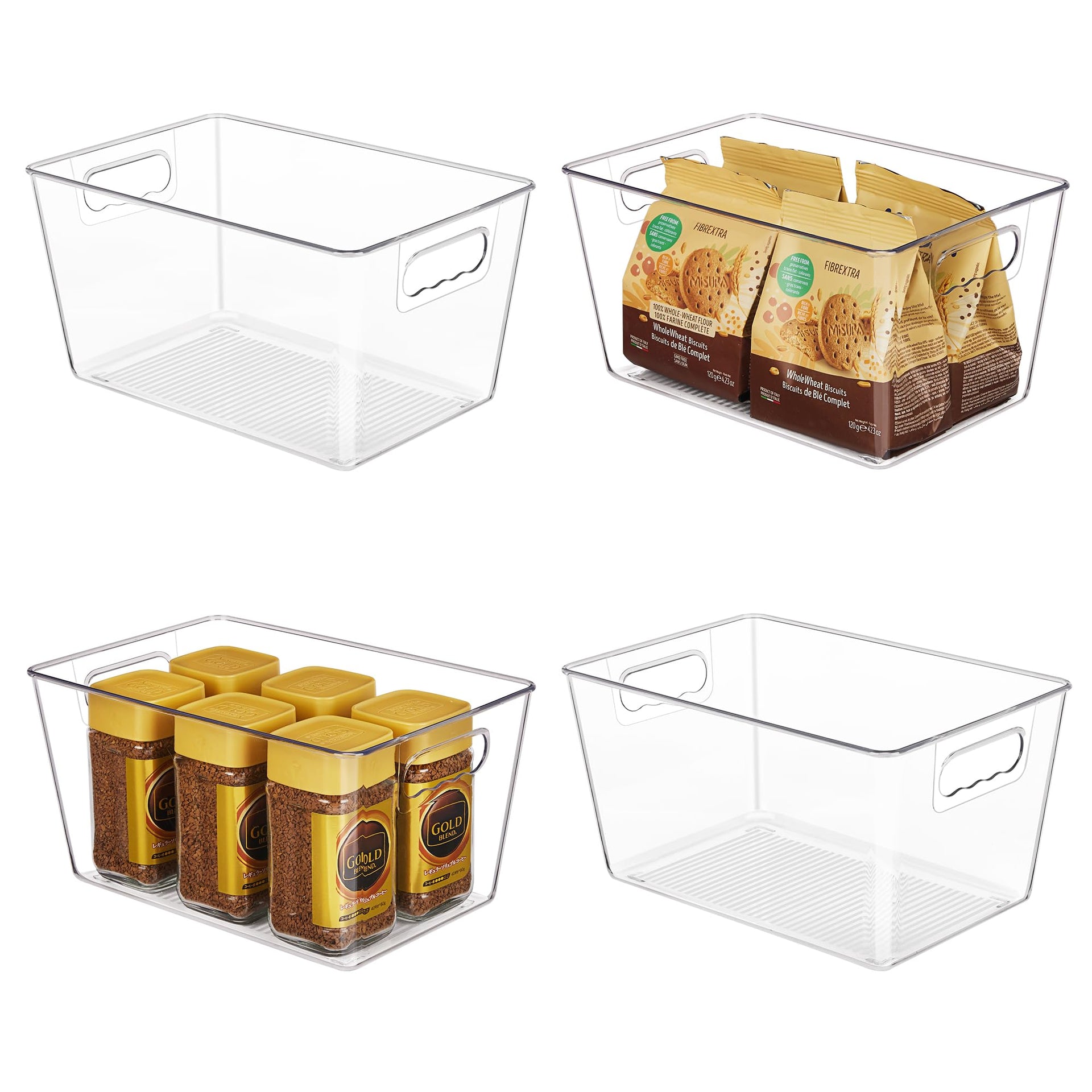 Clear Plastic Storage Organizer Bins (4 Count)