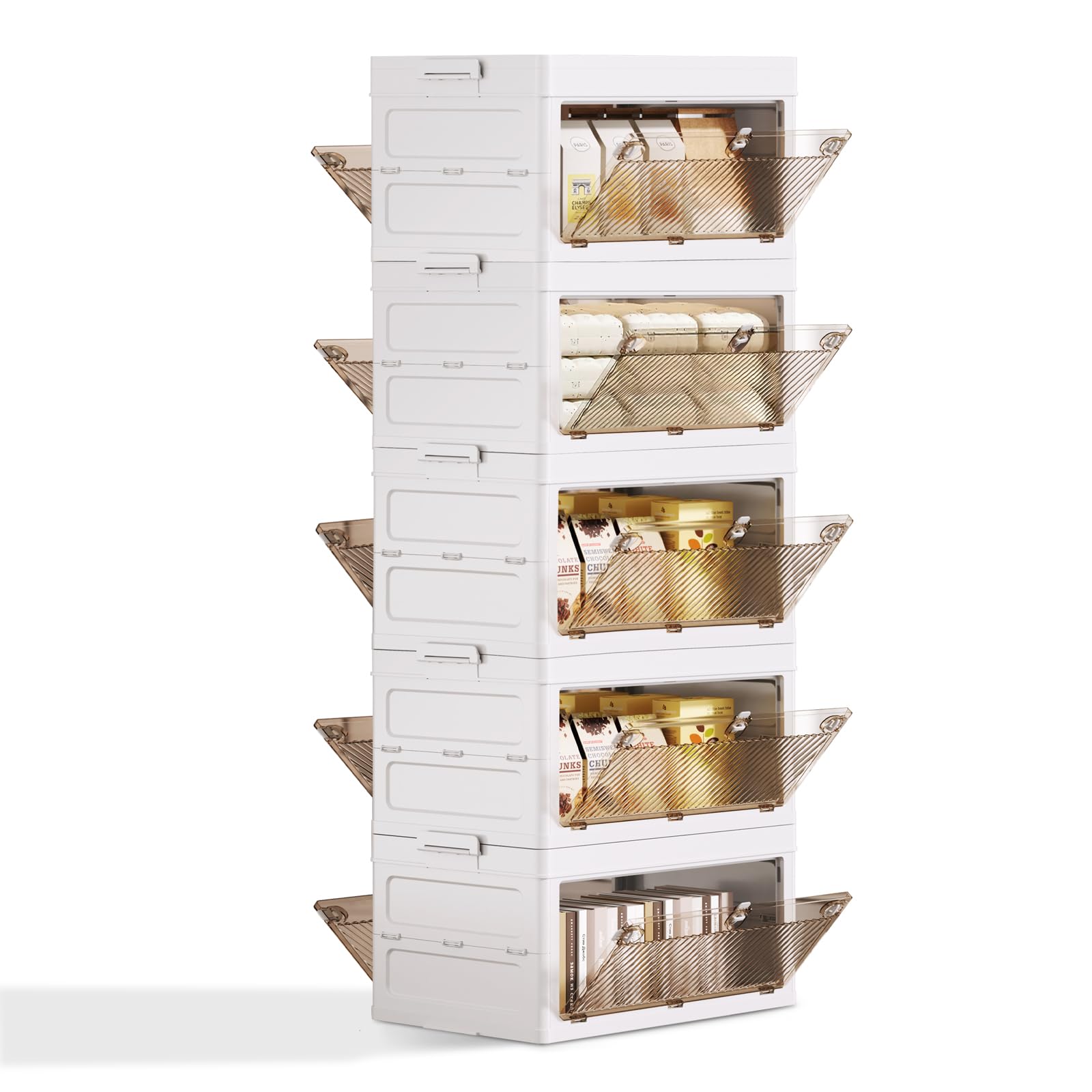 5 Tier Stackable Plastic Storage Bins