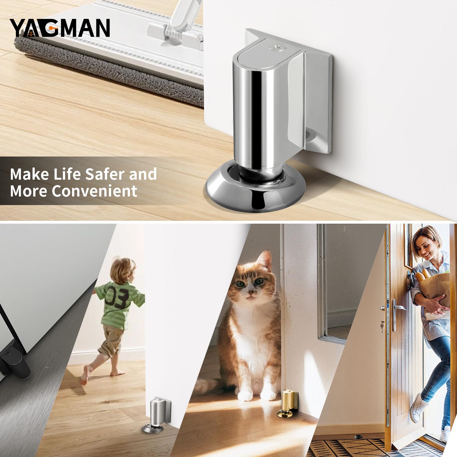 2 Pack Magnetic Door Stopper Floor Mount (2 Count)
