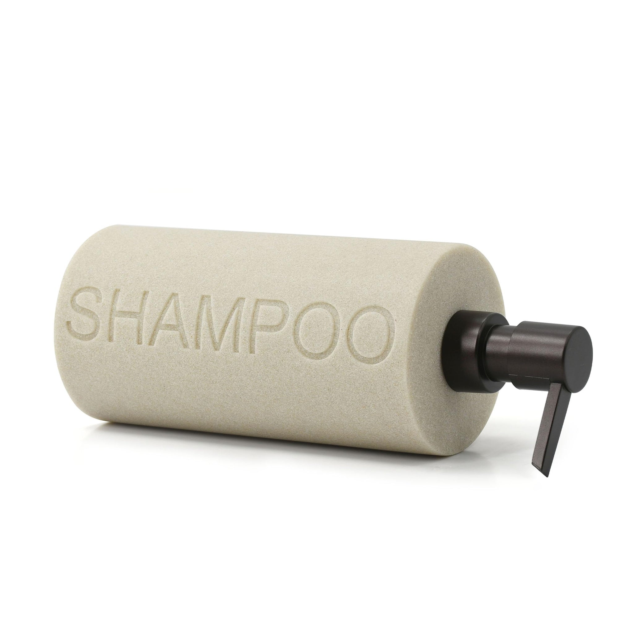 Resin Tan Sandstone Shampoo Engraved Bottle Refillable Pump Dispenser