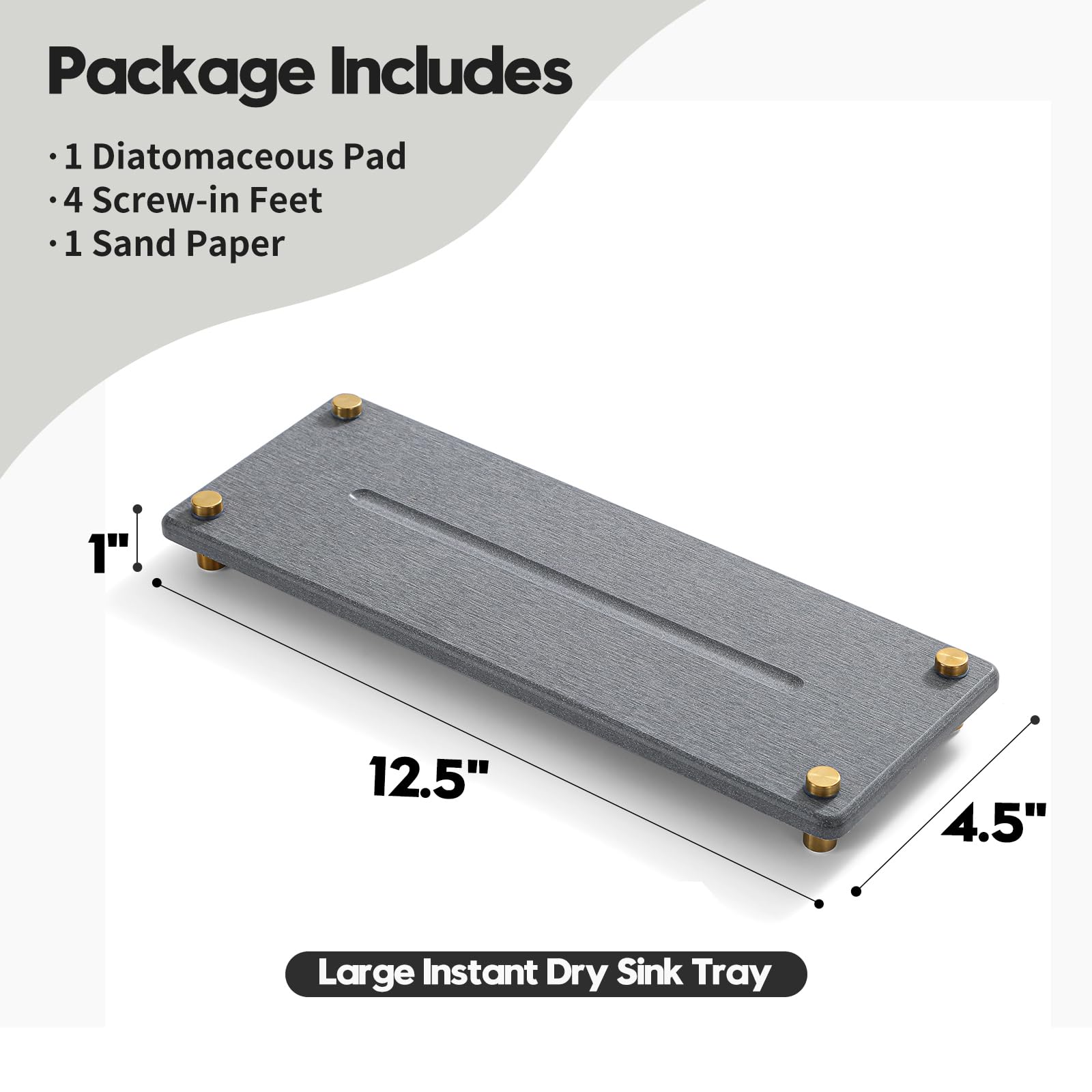 Kitchen Sink Caddy Water Absorbing Stone Drying Tray