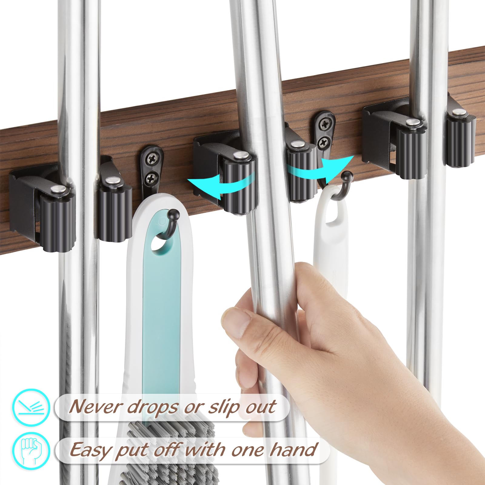 Mop and Broom Holder Wall Mount