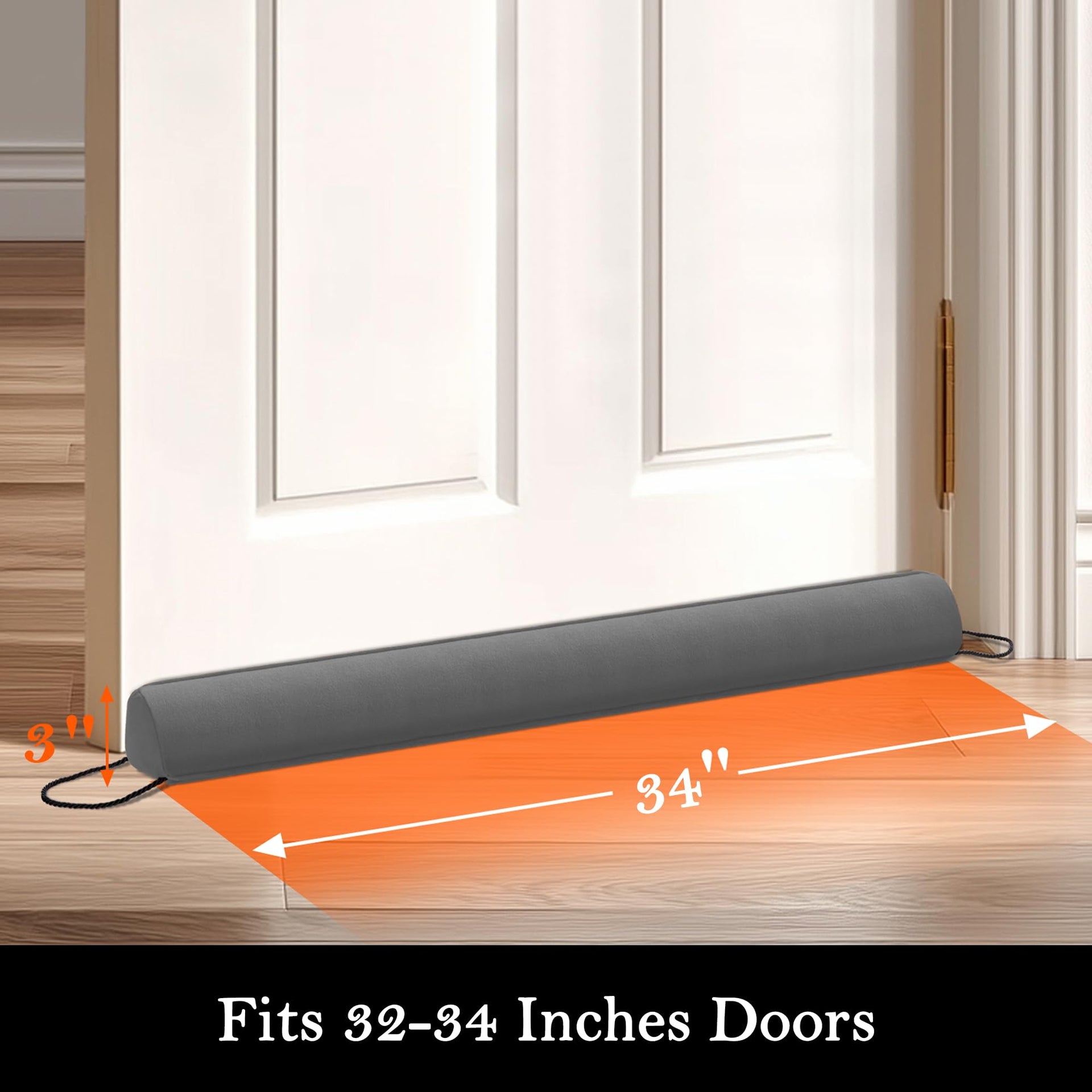 Door Draft Stopper with Removable Washable Cover