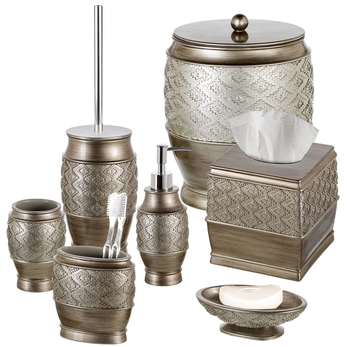 Dublin Silver Toilet Brush Set