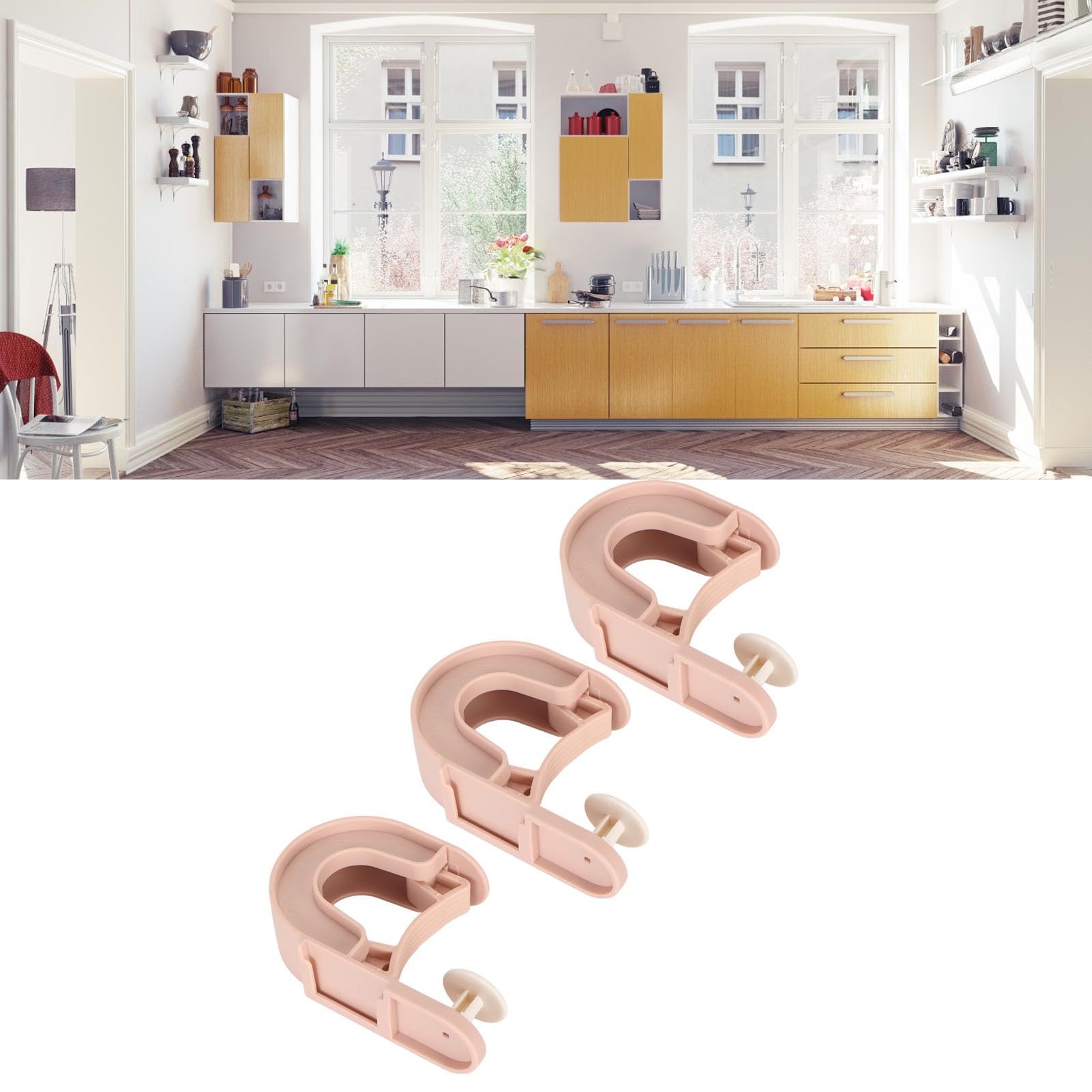 3Pcs Broom Mop Holder Self Adhesive Prevent Slip Multipurpose Wall Mount Mop Grippers for Home Bathroom Kitchen Garden Garage