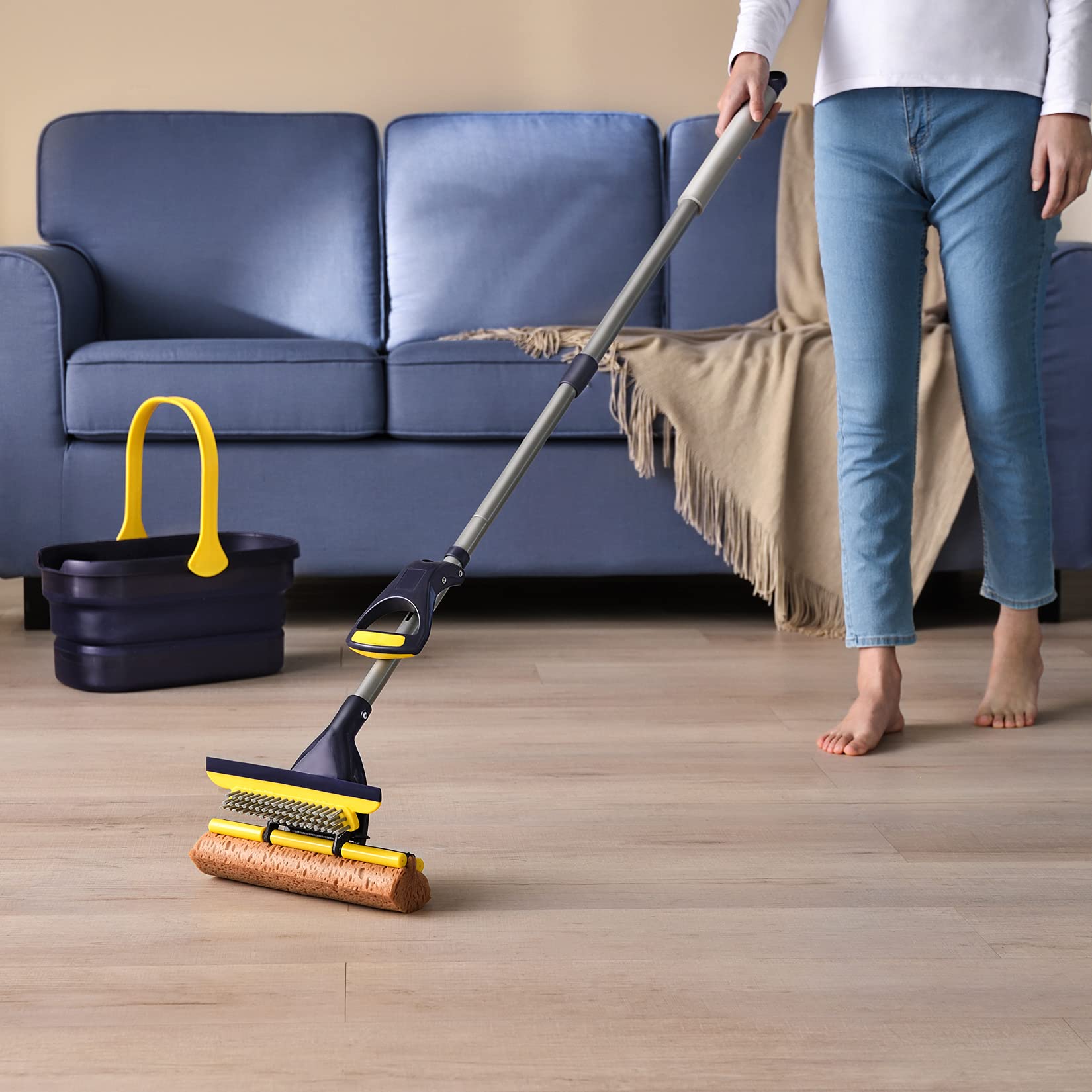 Sponge Mop Home Commercial Use Tile Floor Bathroom Garage Cleaning (3 Count)