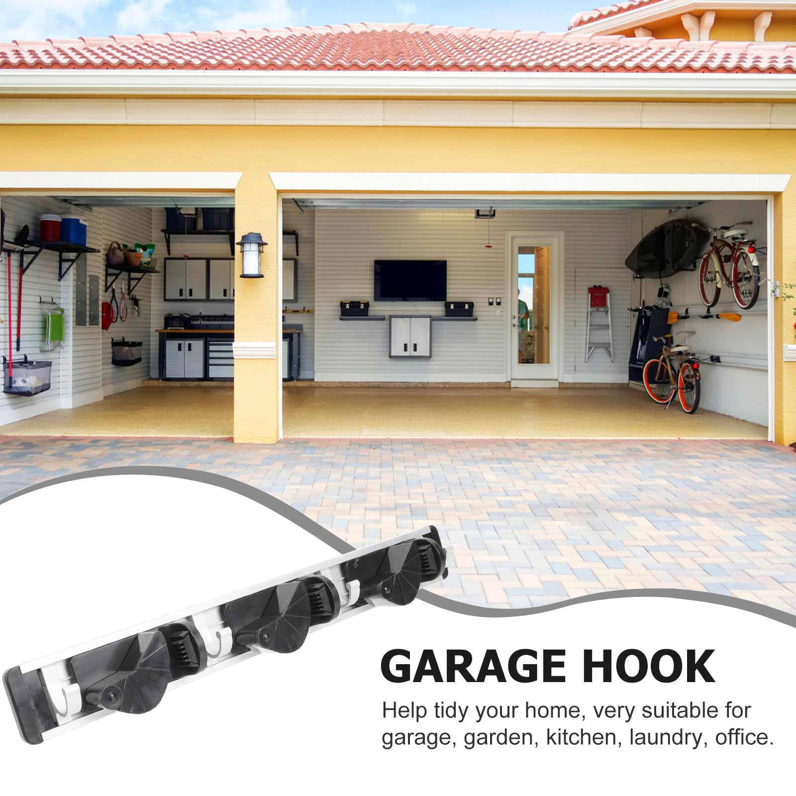 Nail Free Mop Hanging Hooks and Broom Holder